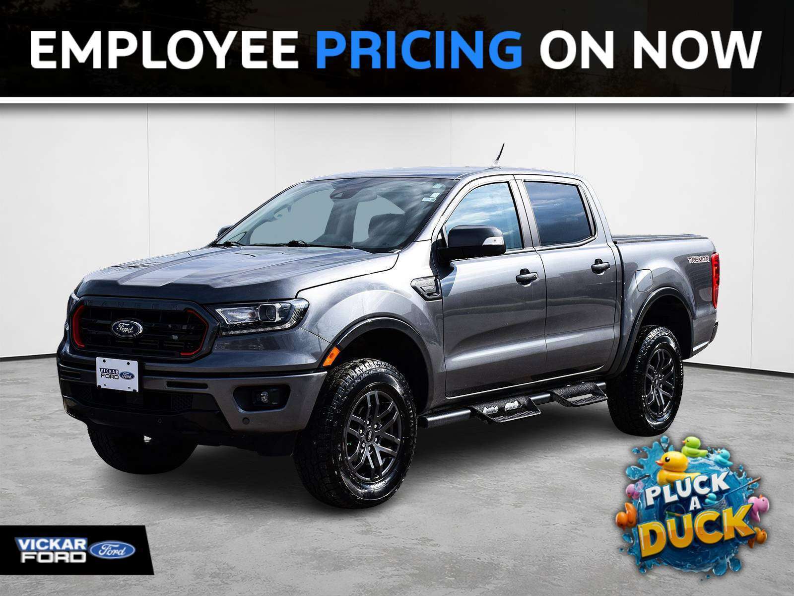 Gray 2022 Ford Ranger Pickup Truck Four-Wheel Drive Automatic