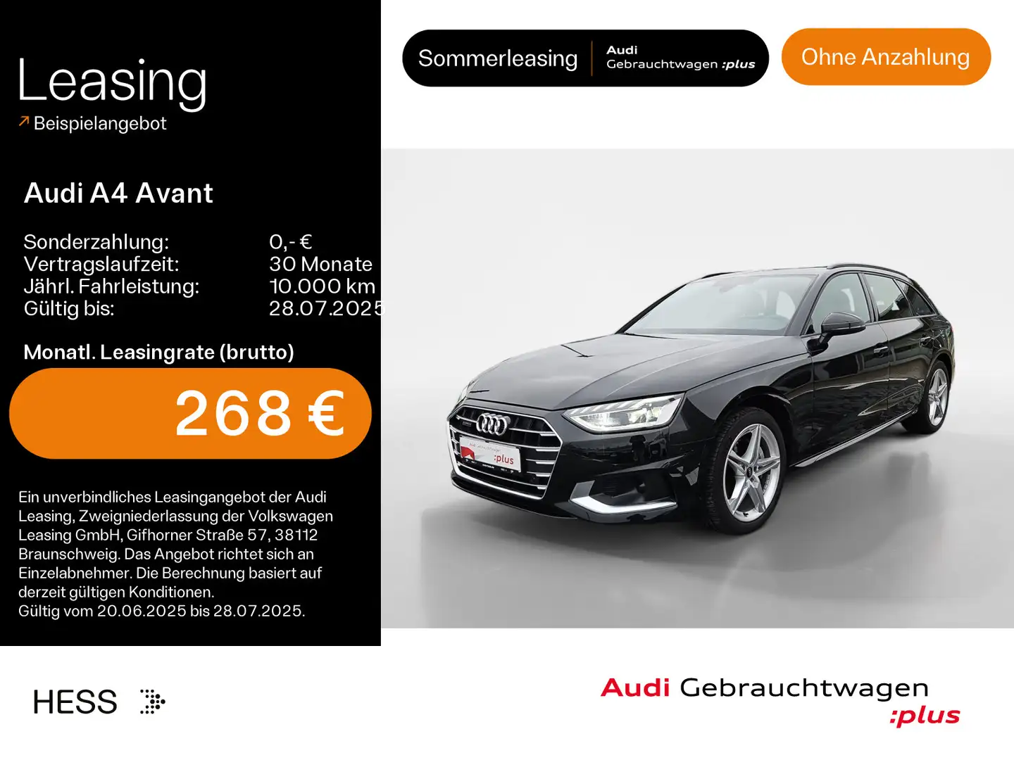 Audi A4 40 TDI quattro advanced*NAVI*LED*VIRTUA Schwarz - 1