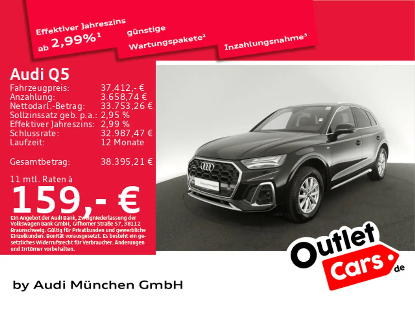 Audi Q5 40 TDI qu. S tronic 2x S line AHK/Virtual+/Ka Noir - 1