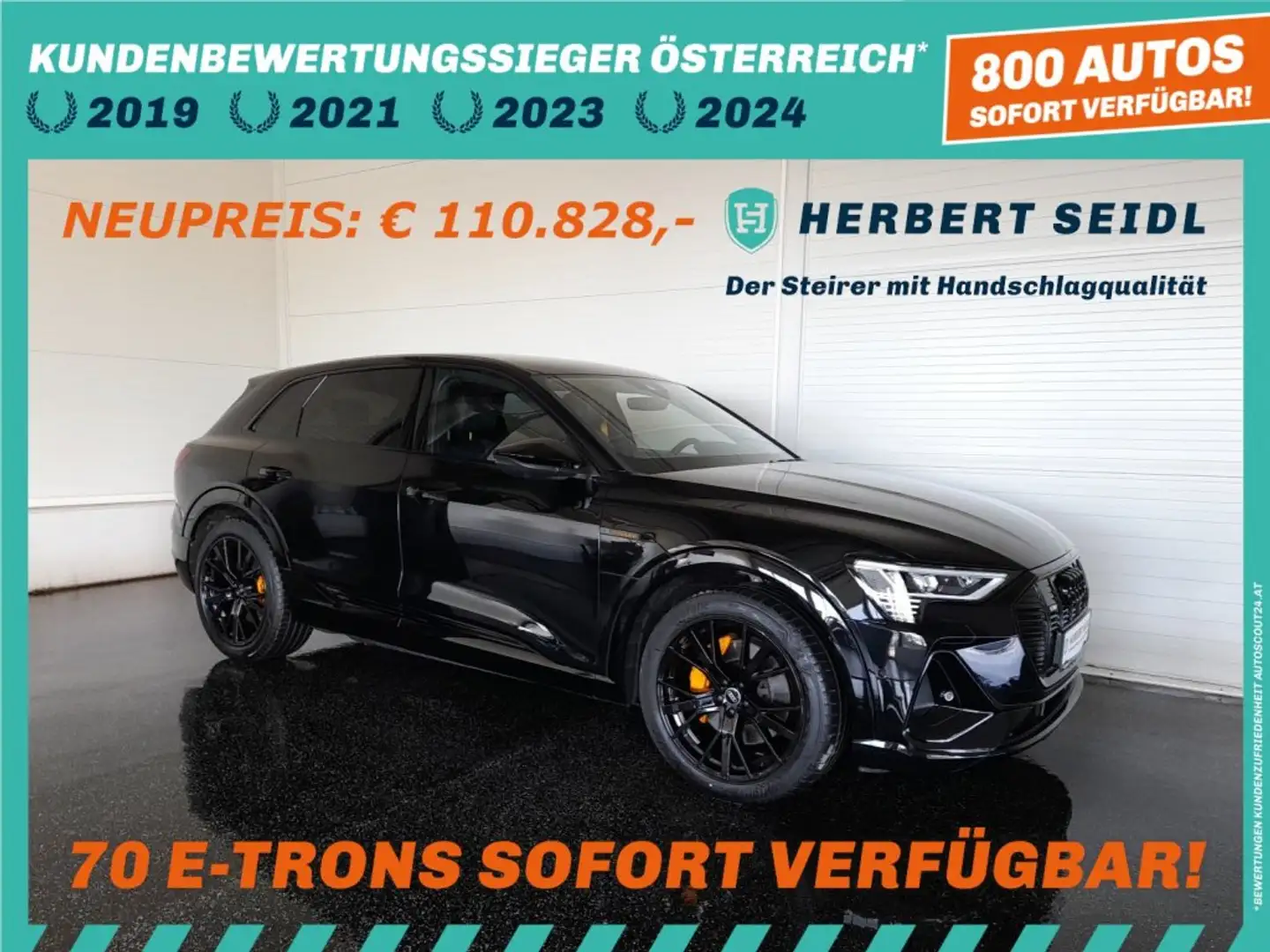 Audi e-tron 95 kWh quattro S-LINE BLACK EDITION *NP: 110.828,- / LEDER MIT MEMORY / MATRIX-LED / 21 ZOLL / HEAD-UP* Schwarz - 1