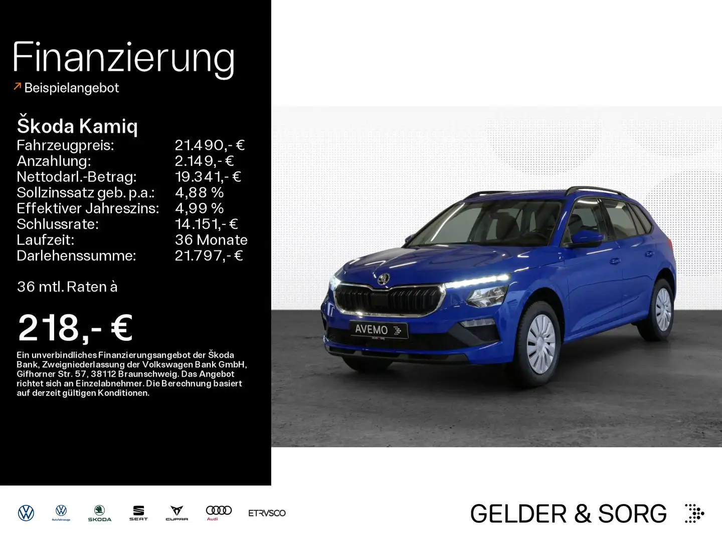 Skoda Kamiq Essence 1.0 TSI DAB | LED | PDC | SHZ Blauw - 1