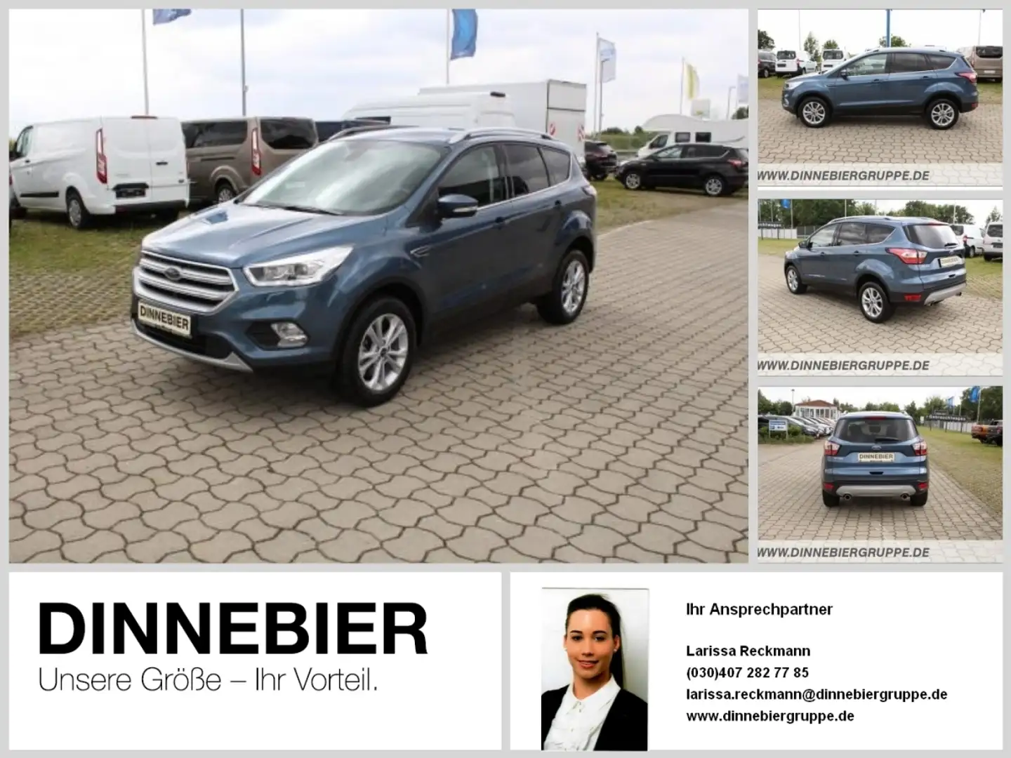 Ford Kuga 1.5L Titanium 4x4 Automatik*AHK*Xenon*Navi Blauw - 1