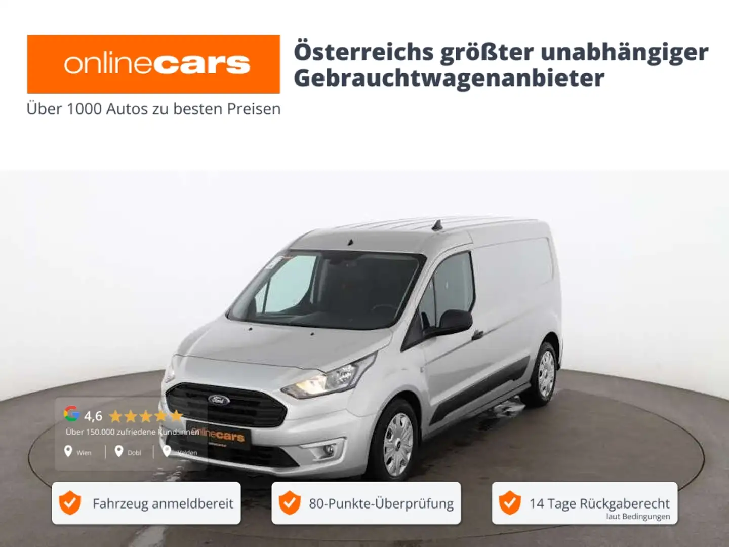 Ford Transit Connect Kasten 1.5 EcoBlue L2 SITZHZG PDC Silber - 1