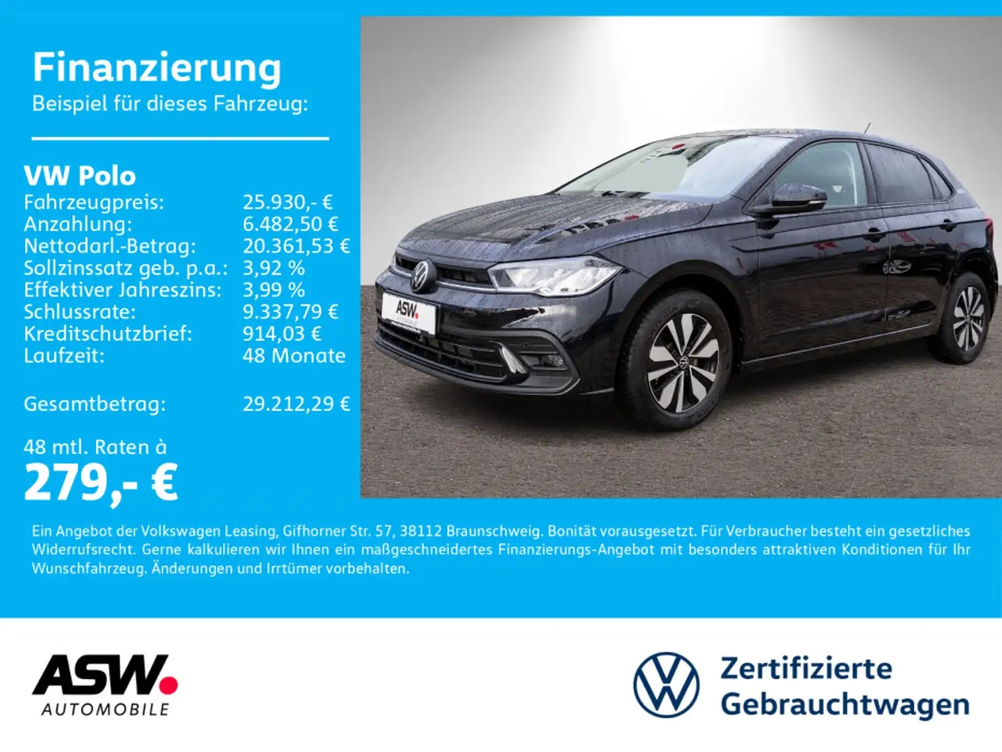 Volkswagen Polo Goal 1.0TSI DSG LED Navi RFK SHZ ACC VC AHK Schwarz - 1