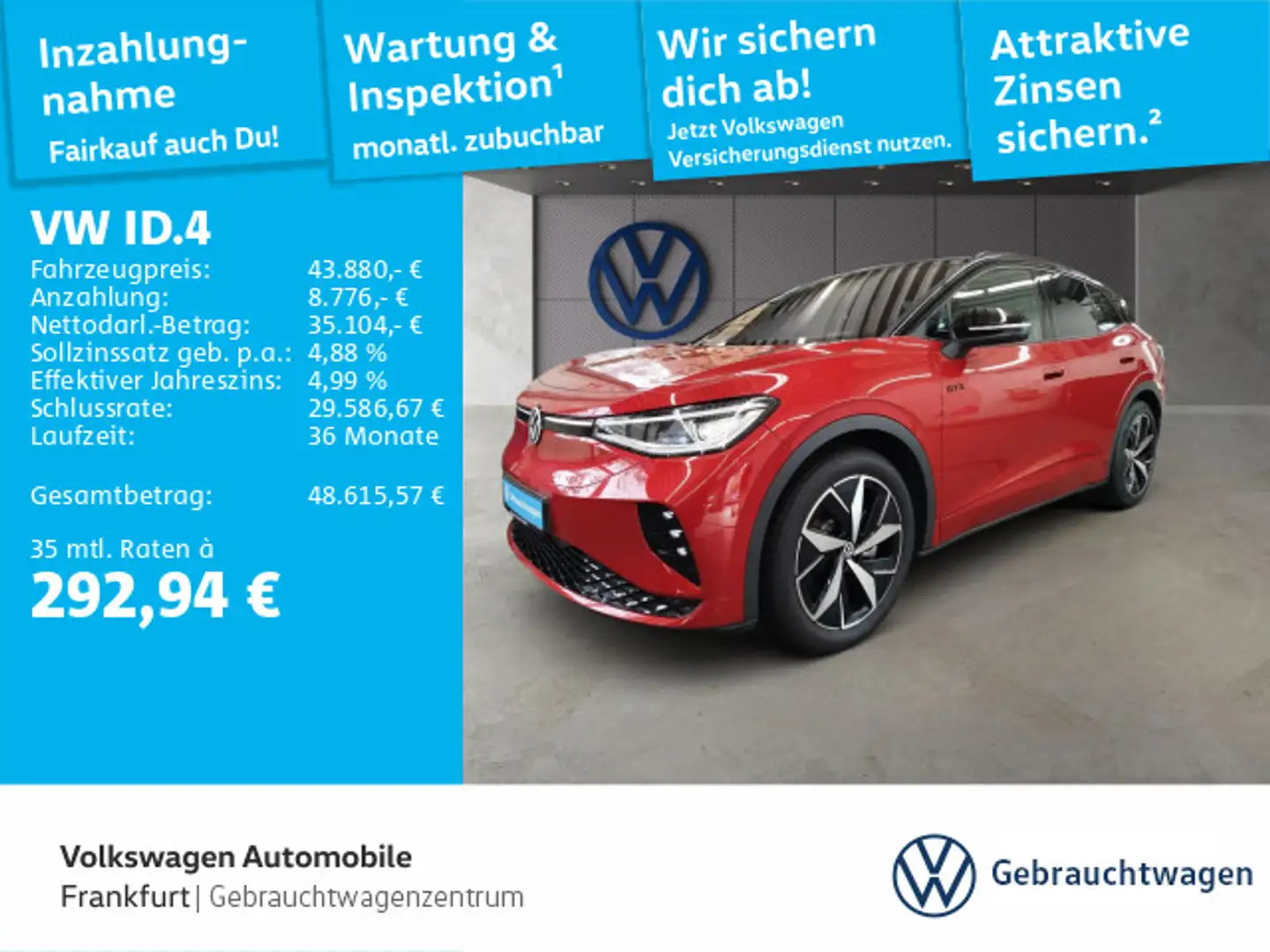 Volkswagen ID.4 GTX 4-Motion Navi IQ.Light DCC DAB+ FrontAs Rot - 1