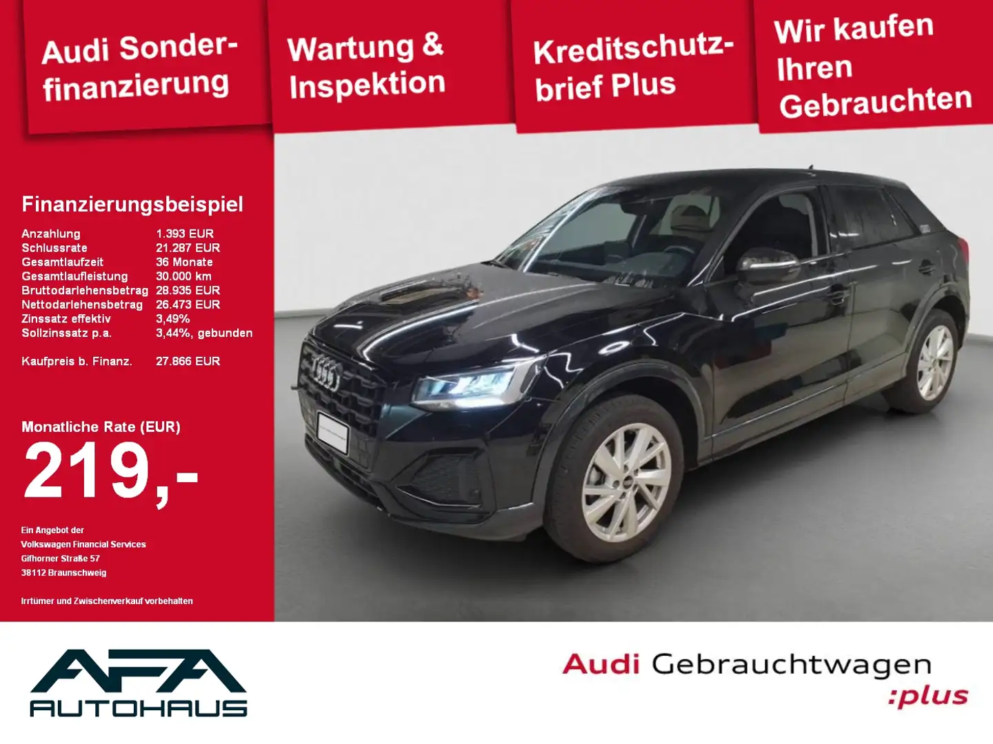 Audi Q2 30 TFSI AHK*Navi*LED*RFK*VC*Opt.Schwarz Noir - 1
