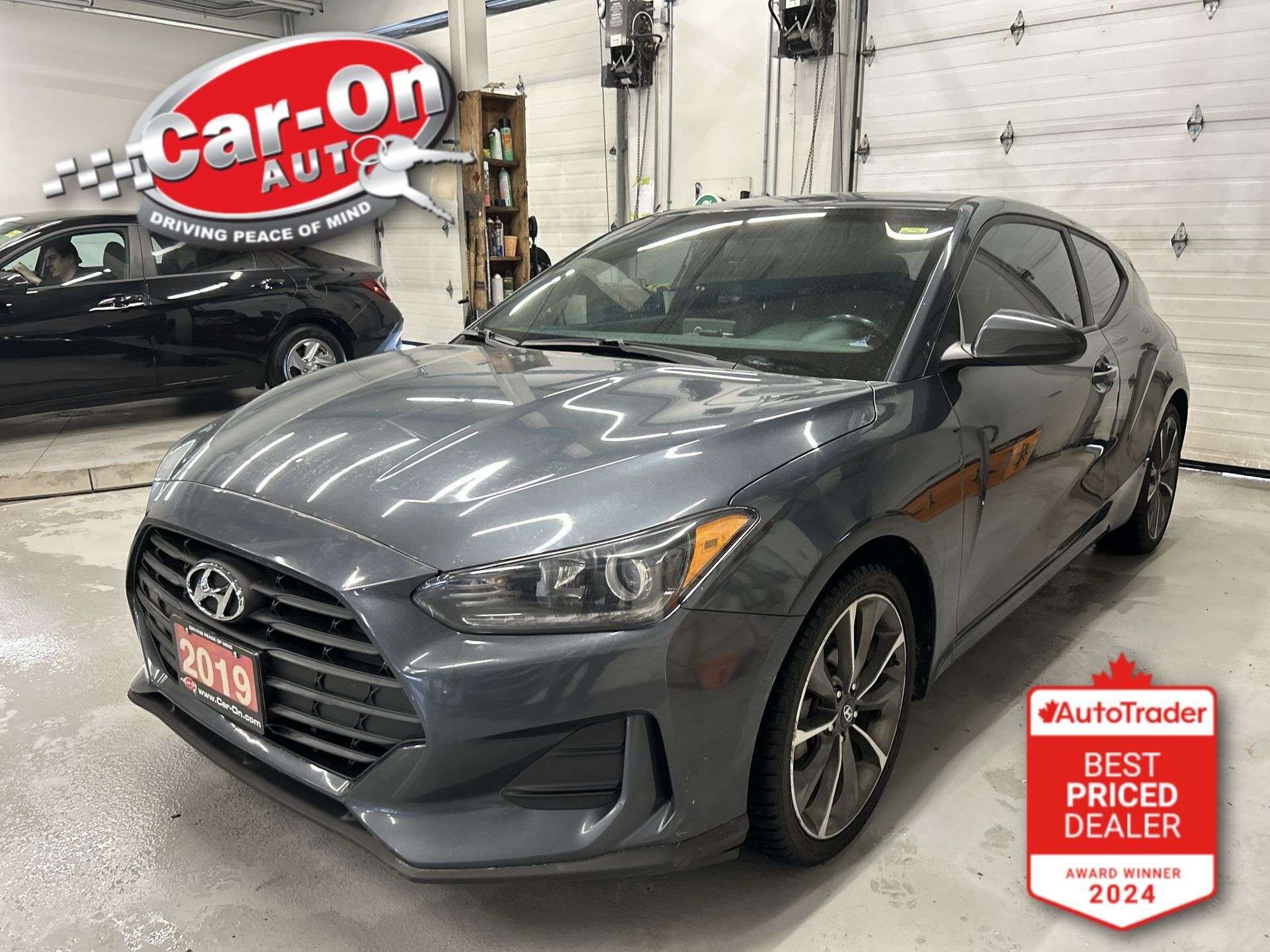 Gray 2019 Hyundai Veloster Premium FWD Coupe Front-Wheel Drive Automatic