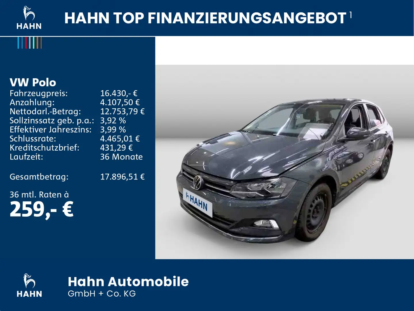 Volkswagen Polo 1.0TSI Highline Alu Klima Navi PDC Sitzheiz Grau - 2