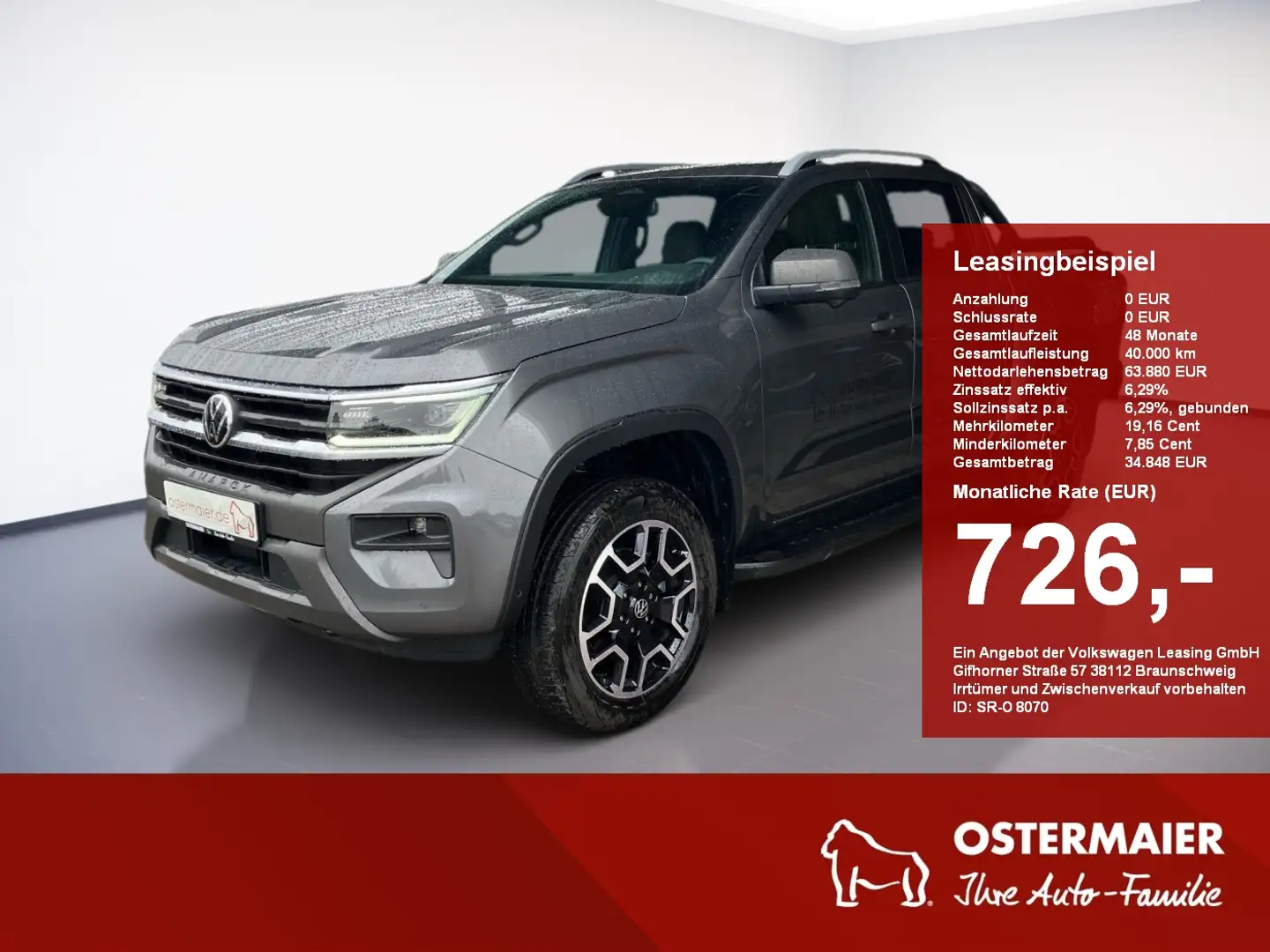 Volkswagen Amarok PANAMERICANA DC 3.0TDI 241PS.MATRIX.NAVI.AHK.LEDER Gris - 1