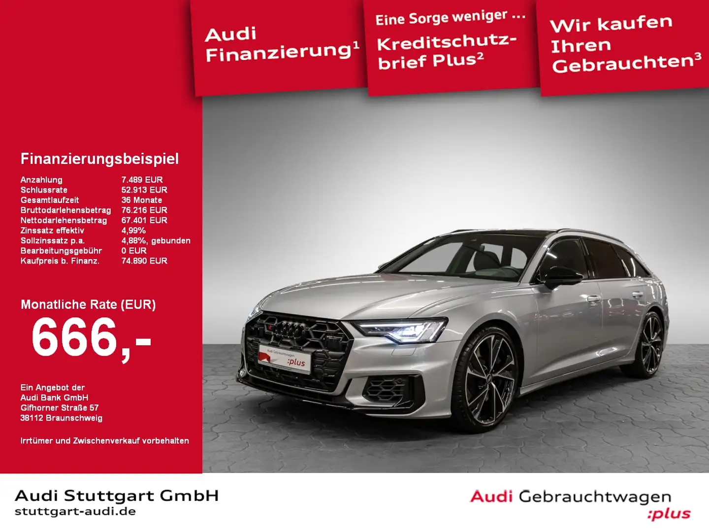 Audi S6 Avant 3.0 TDI quattro HeadUp Pano Kamera B&O Argintiu - 1
