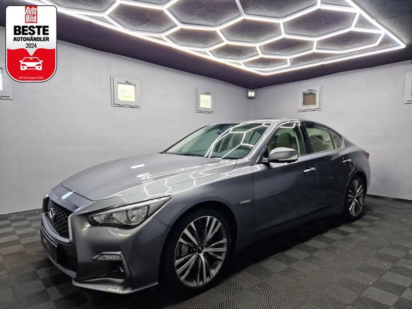 Infiniti Q50 S 3.5 V6 HYBRID AWD|LEDER|LED|NAVI|E.GSSD|19 ZOLL Grau - 1