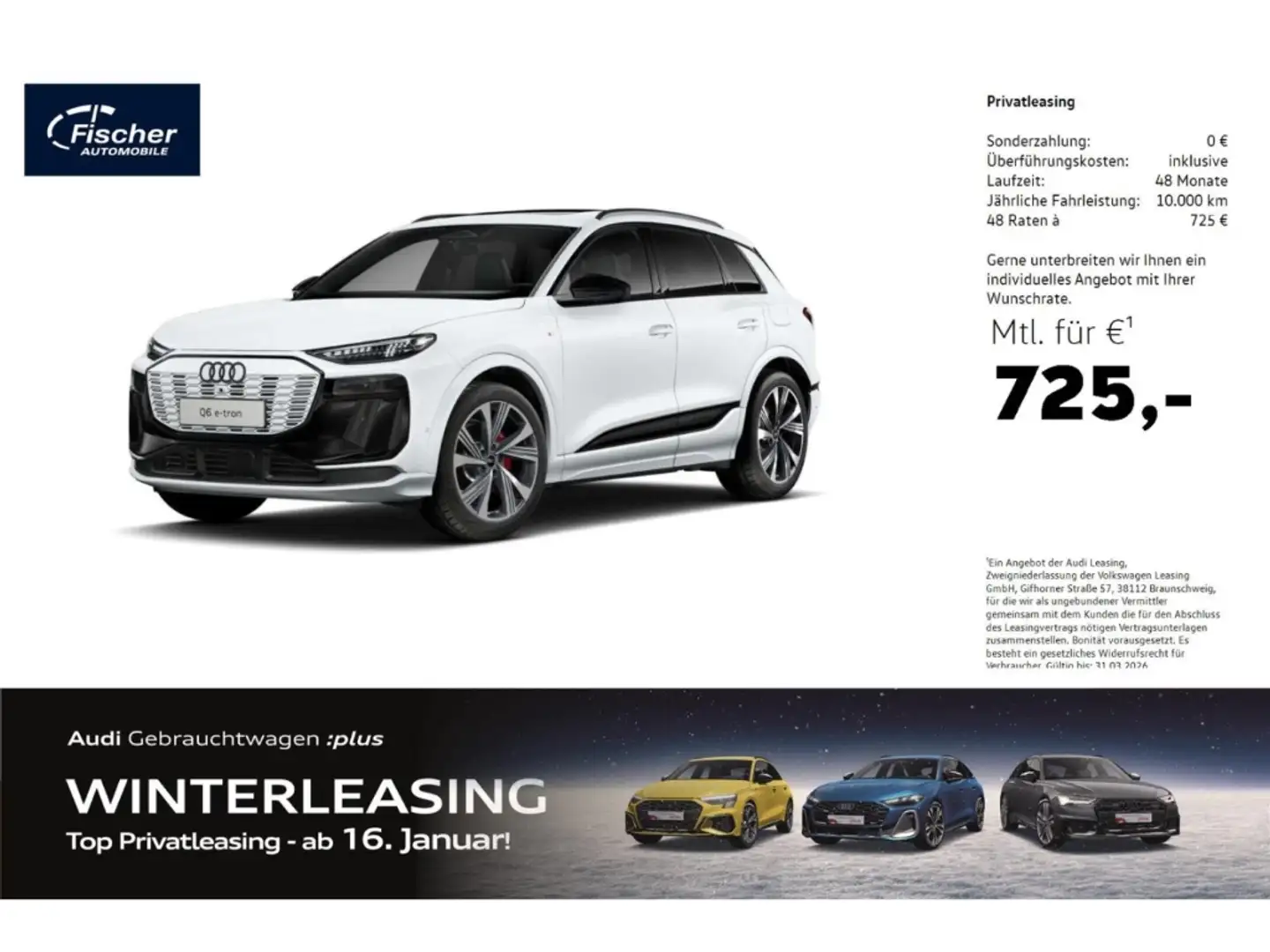 Audi Q6 e-tron performance S line AHK/P-Dach/21''/Disp Weiß - 1