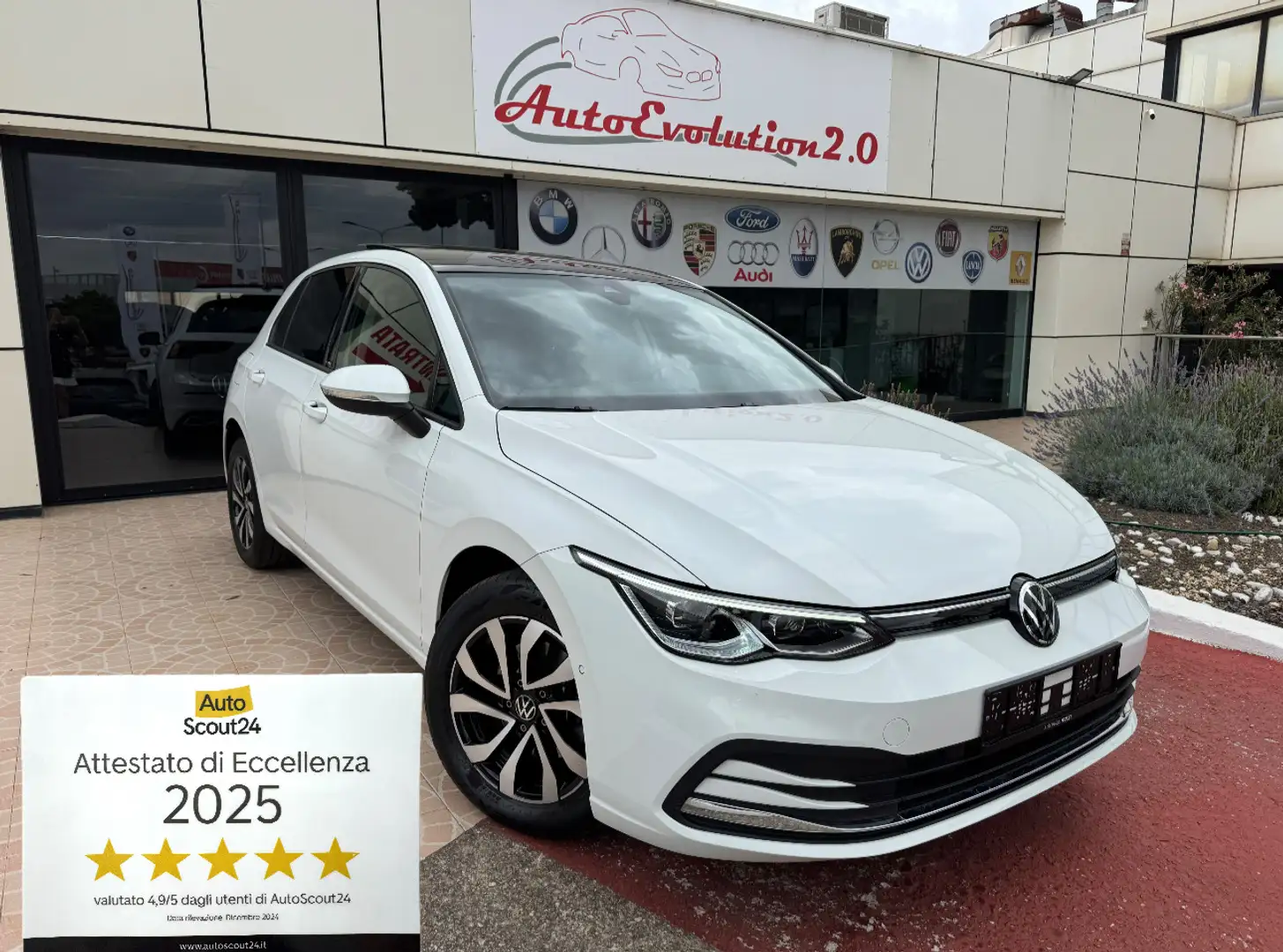Volkswagen Golf 2.0 tdi ACTIVE 115cv dsg PANO/GANCIO/RETROCAM Bianco - 1
