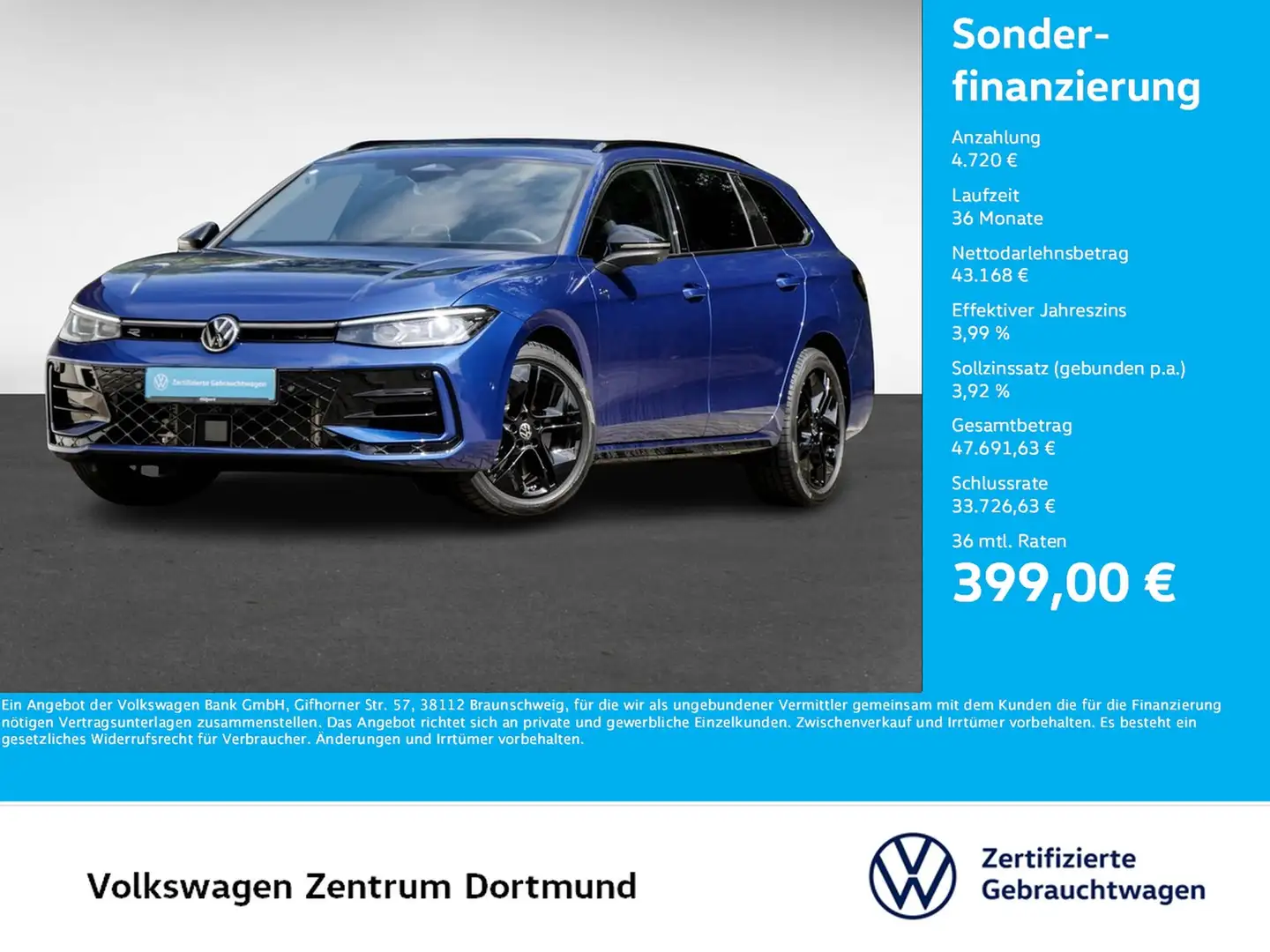 Volkswagen Passat Variant 2.0 R-LINE 4X4 NEUES MODELL AHK Modrá - 1