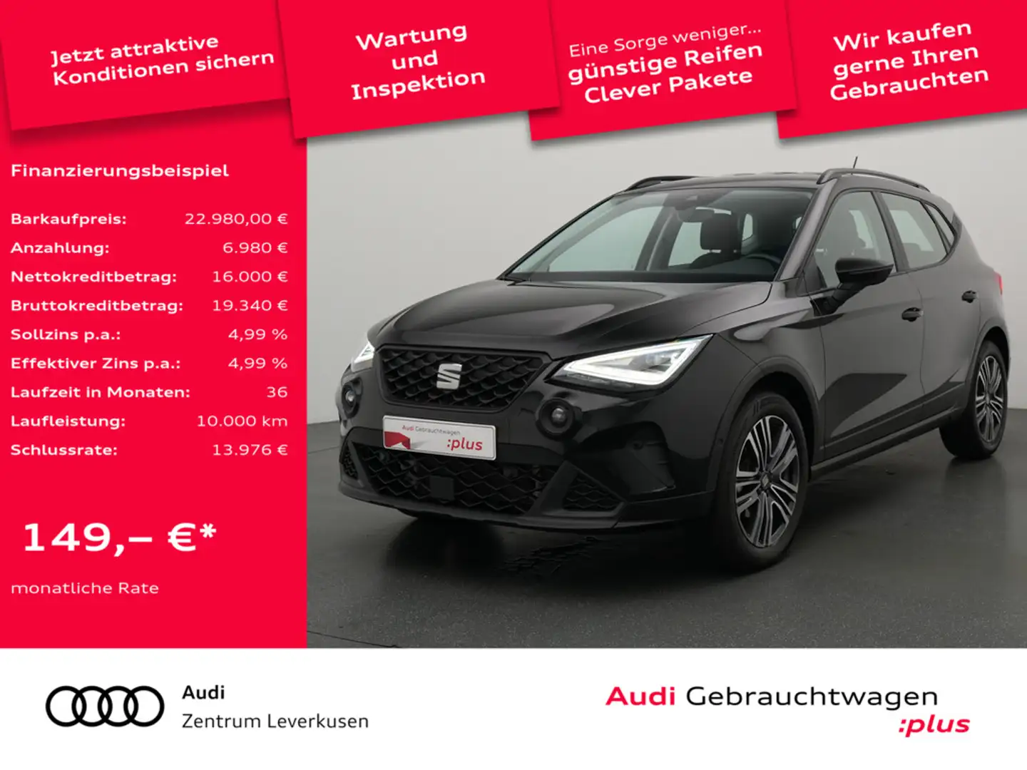 SEAT Arona Style DSG ACC AHK SHZ PDC Schwarz - 1