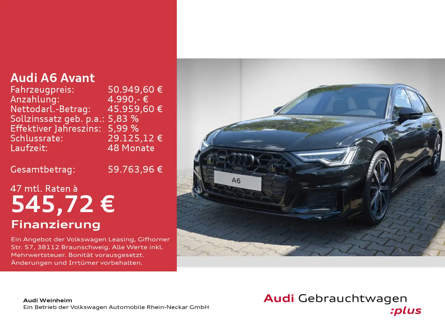 Audi A6 40 TDI qua S line Black Plus Matrix B&O Schwarz - 2