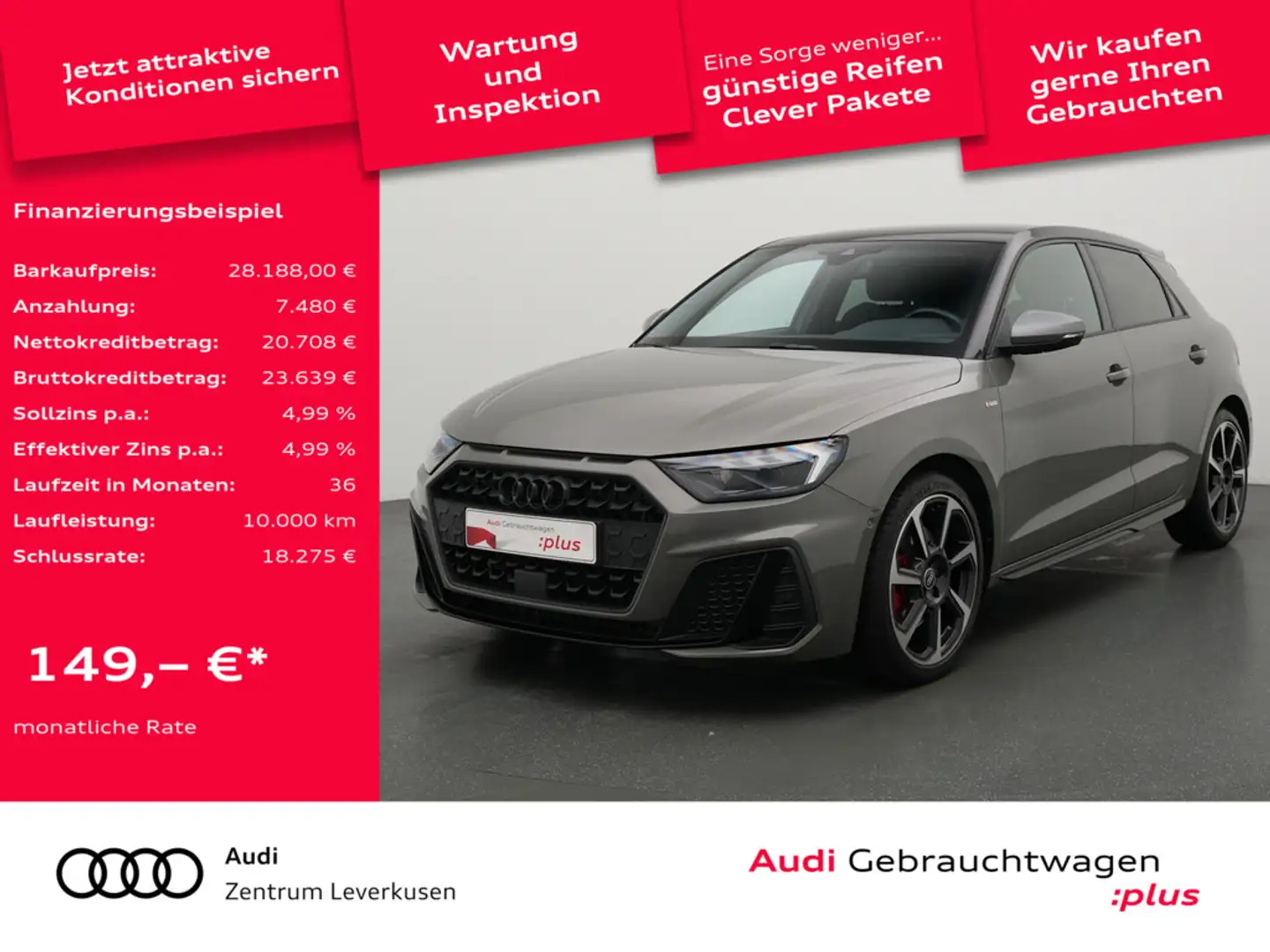 Audi A1 Sportback S line S-TRON SONOS NAVI AHK LED Grau - 1