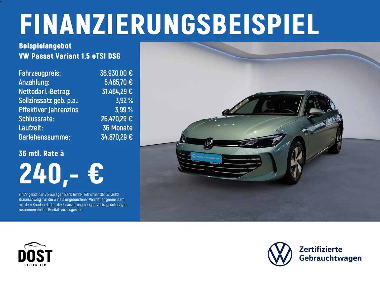 Volkswagen Passat Variant 1.5 eTSI DSG Business LED+NAVI+SHZ Verde - 2