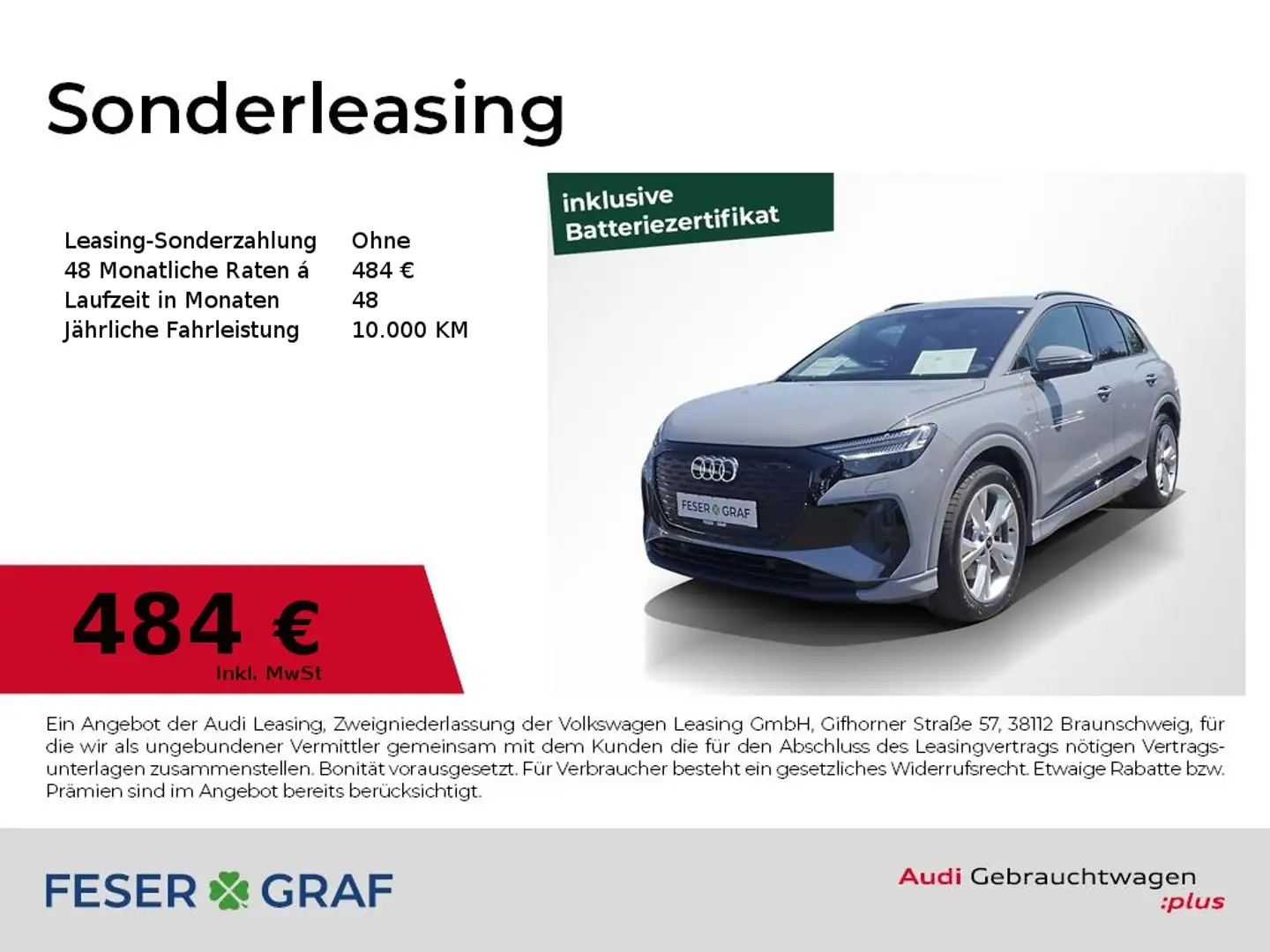 Audi Q4 e-tron 45 qu. S line Ext. Navi Matrix RüKa Grau - 1