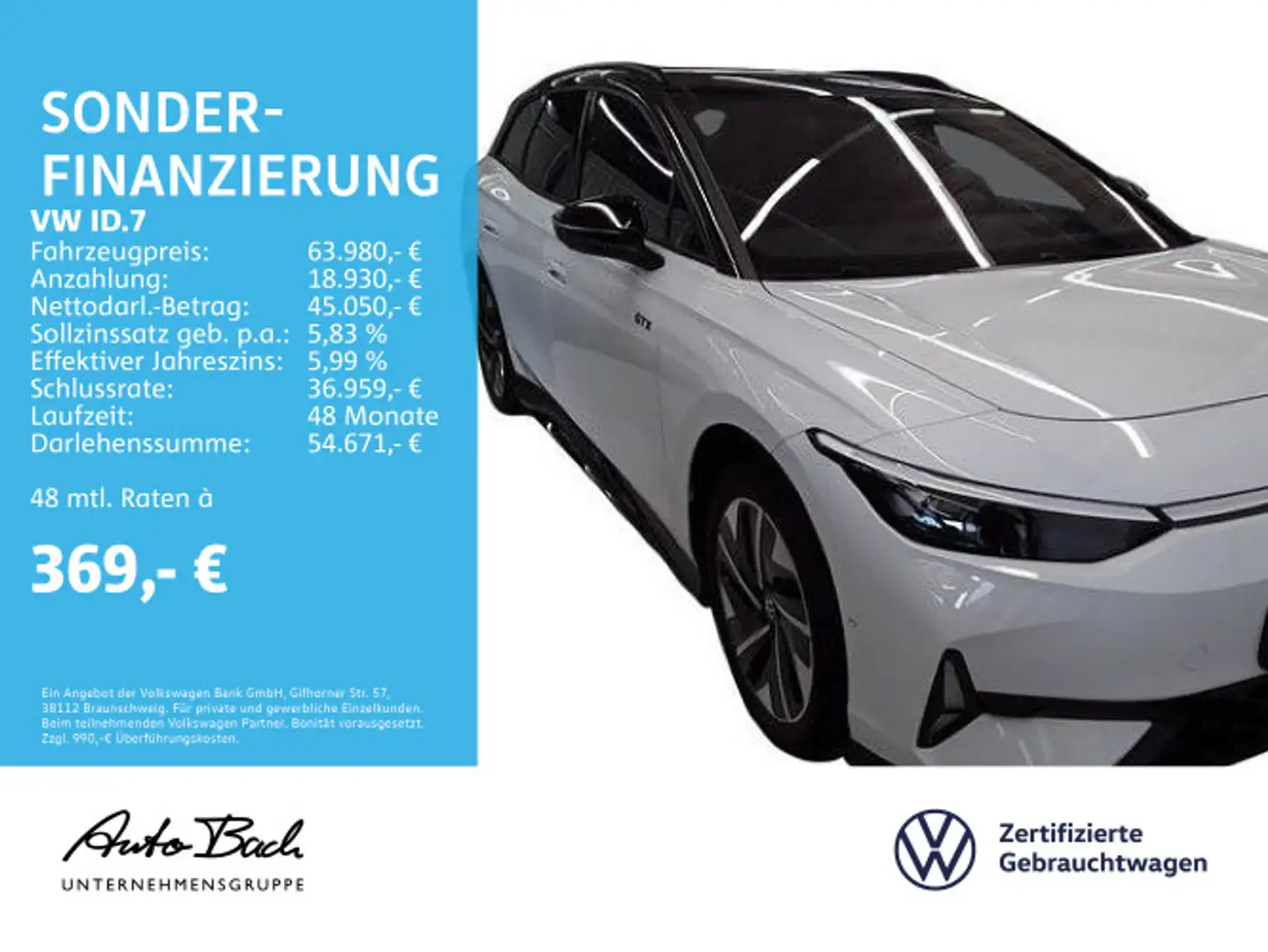 Volkswagen ID.7 Tourer GTX 4M Automatik Navi LED HuD Panora Weiß - 1