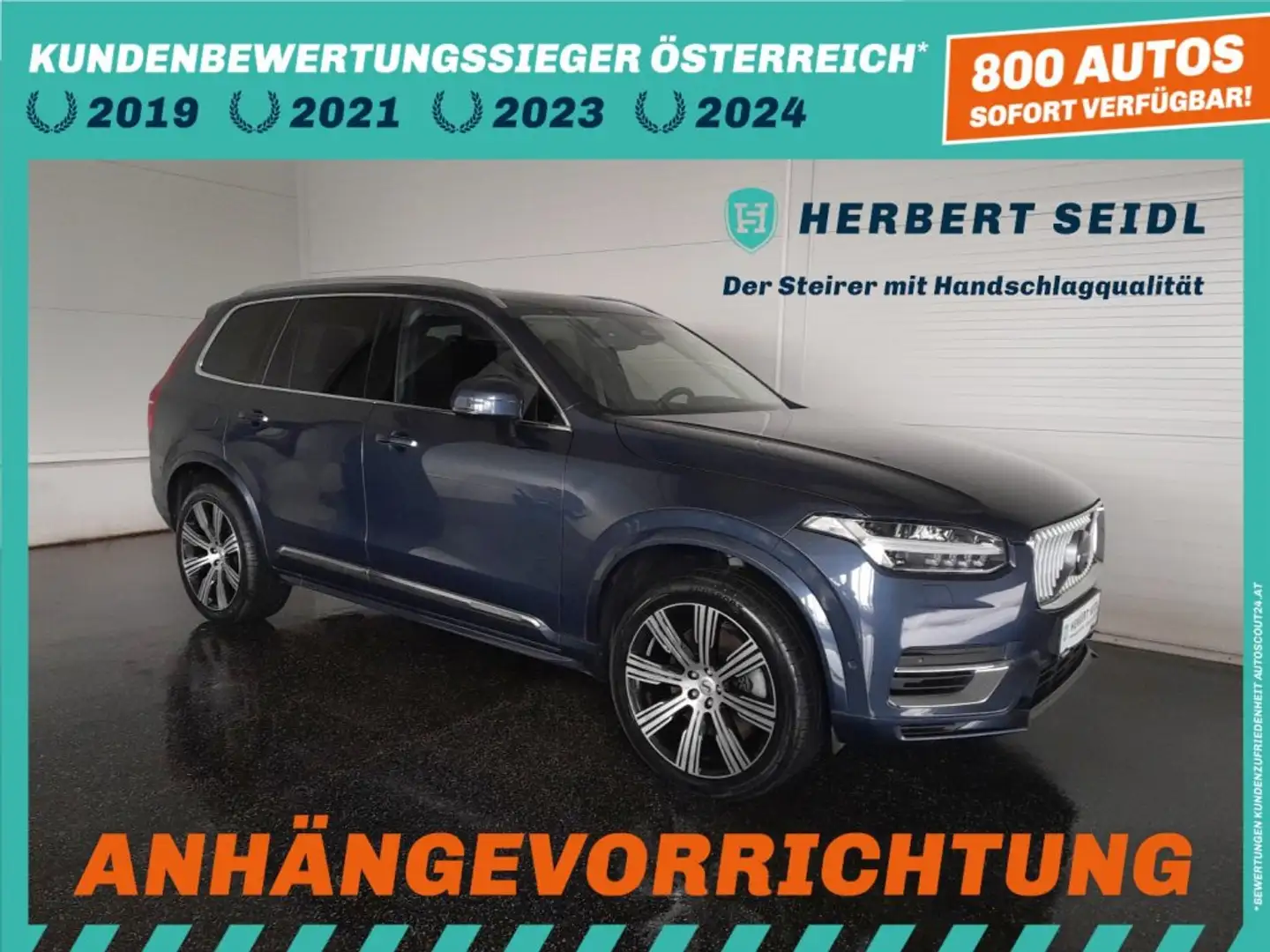 Volvo XC90 T8 Plus Bright PHEV 4x4 Aut *SKY / 7-SITZE / 21 ZOLL / NAVI / VIRTUELL / ACC / AHV & 360°KAMERA / VOLLLEDER* Blau - 1