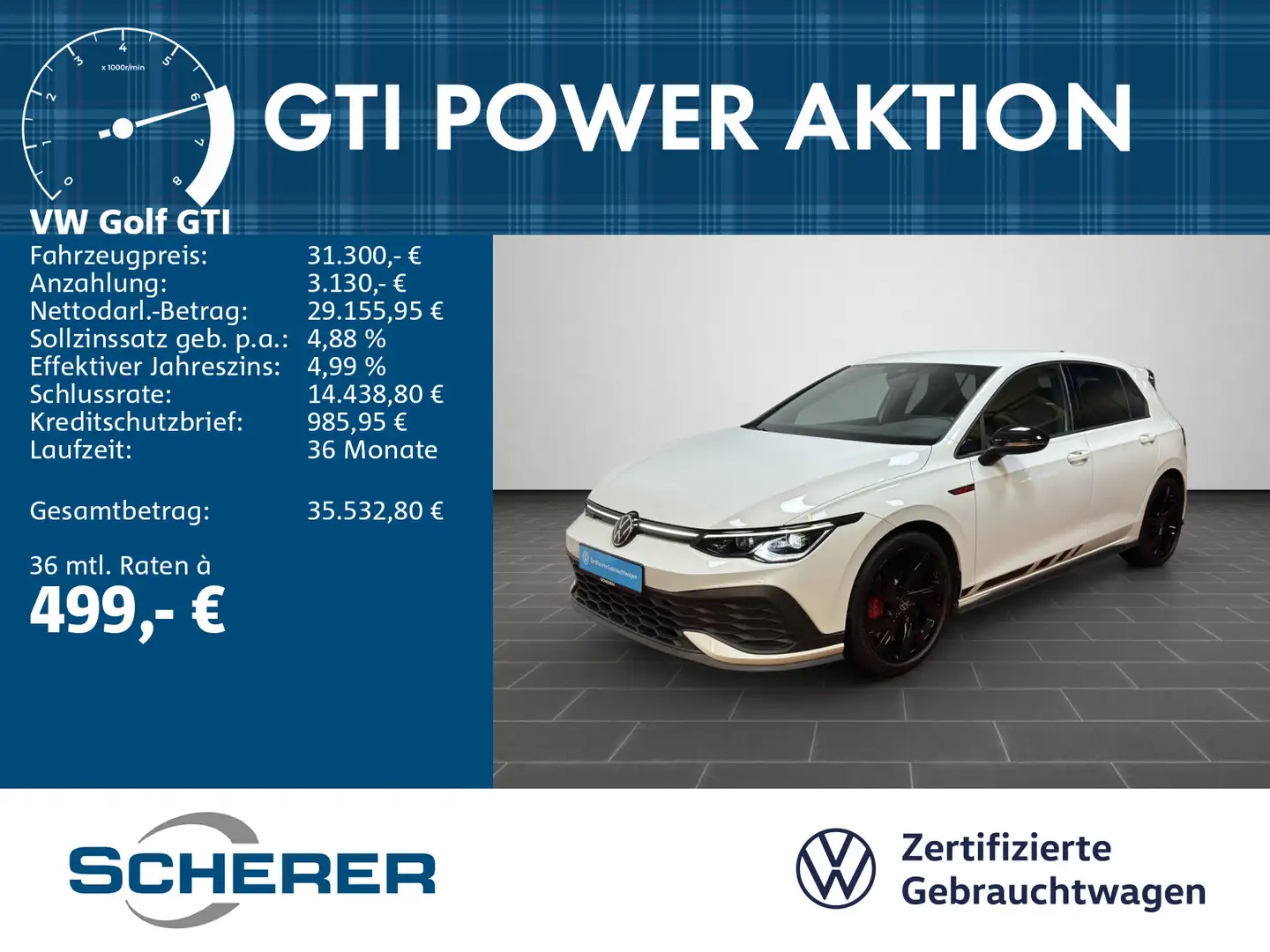 Volkswagen Golf GTI Clubsport *Navi*Kamera*Light-Assist* Weiß - 1
