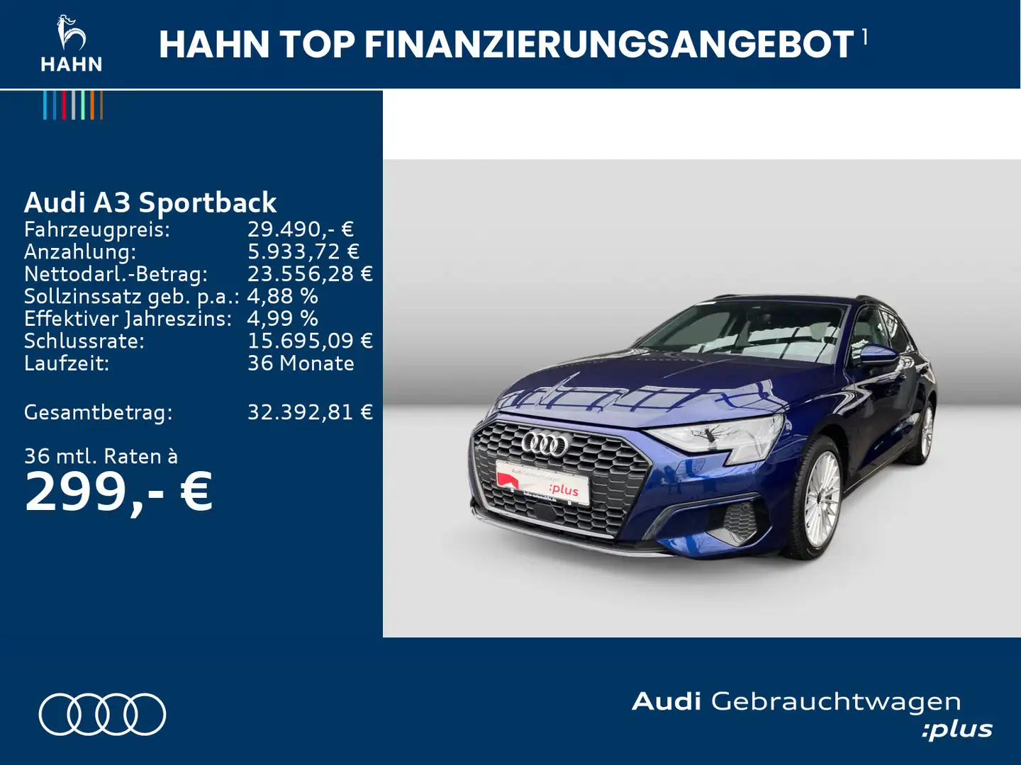 Audi A3 35TDI S-trc Advanced Virtual LED Na Blau - 2