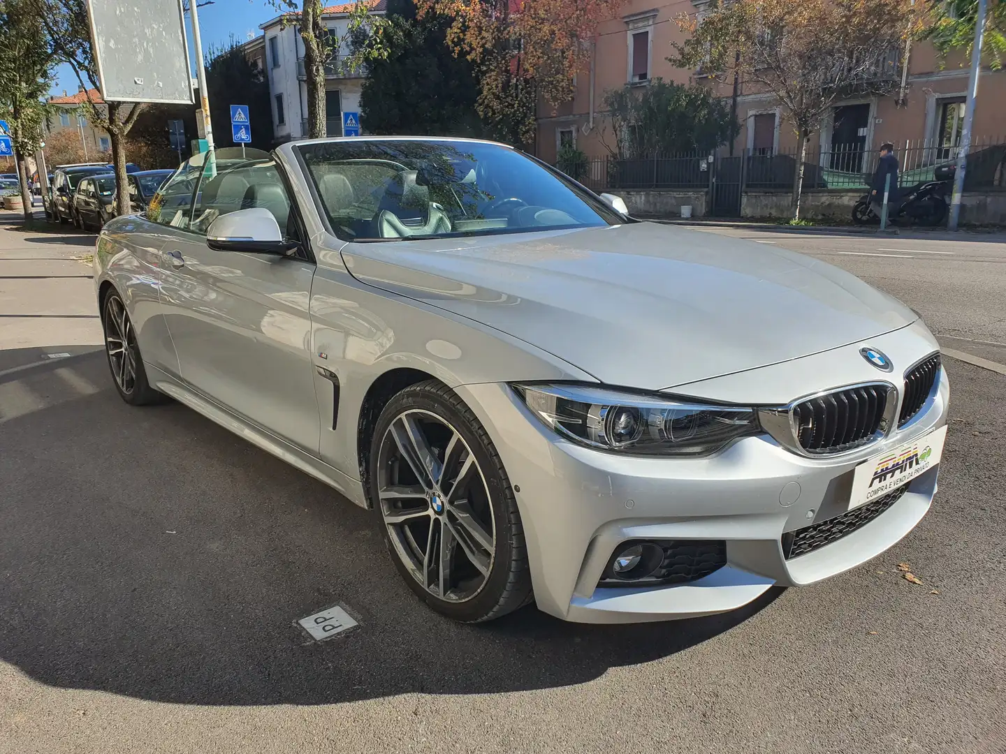 BMW 420 Serie 4 F33 2017 Cabrio 420d Cabrio Sport auto Argento - 1