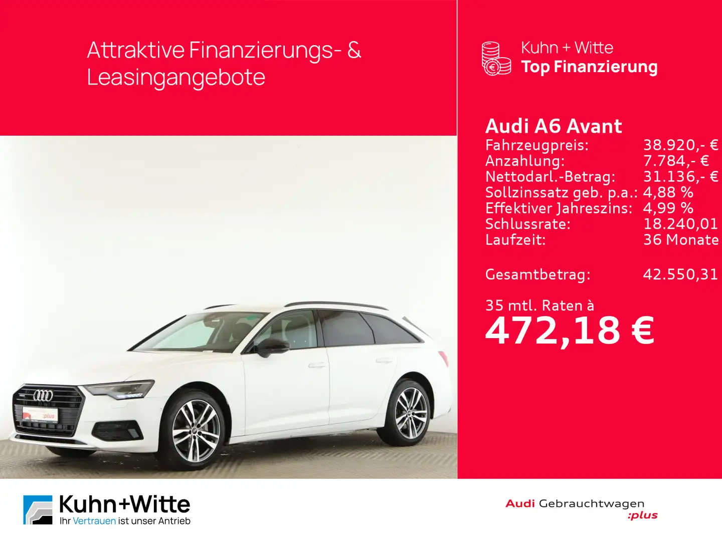 Audi A6 50 TDI quattro sport *LED*PDC*SHZ*MMI-P Weiß - 1