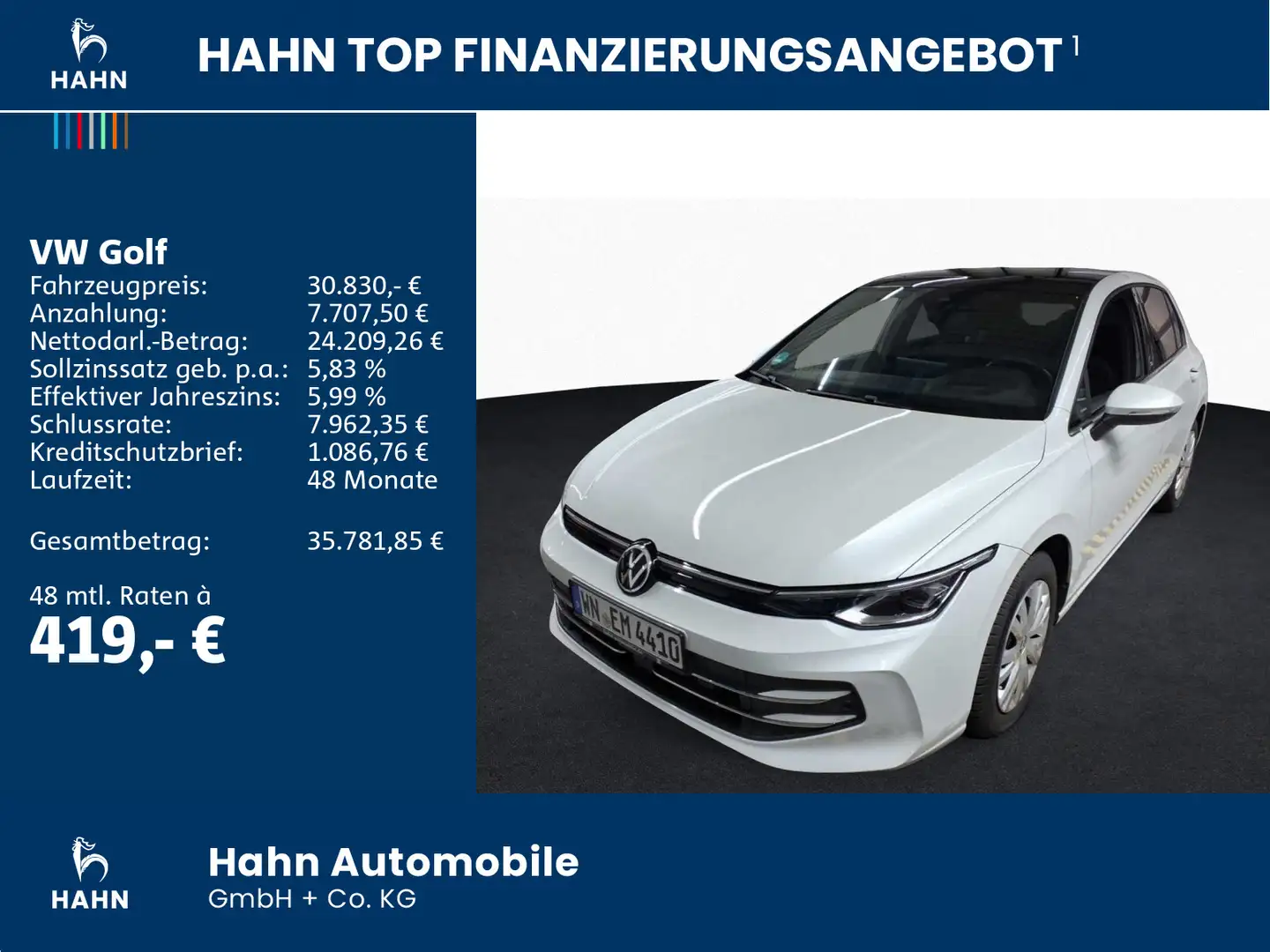 Volkswagen Golf VIII 1.5eTSI DSG Edition50 Matrix Navi Pano Weiß - 2