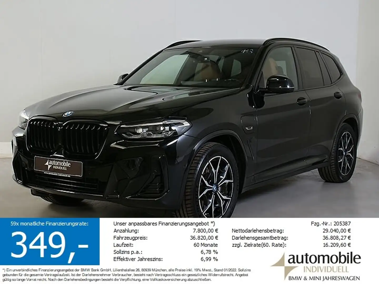 BMW X3 xDrive30e M Sportpaket LiveCockpit LED AHK Hi Noir - 1