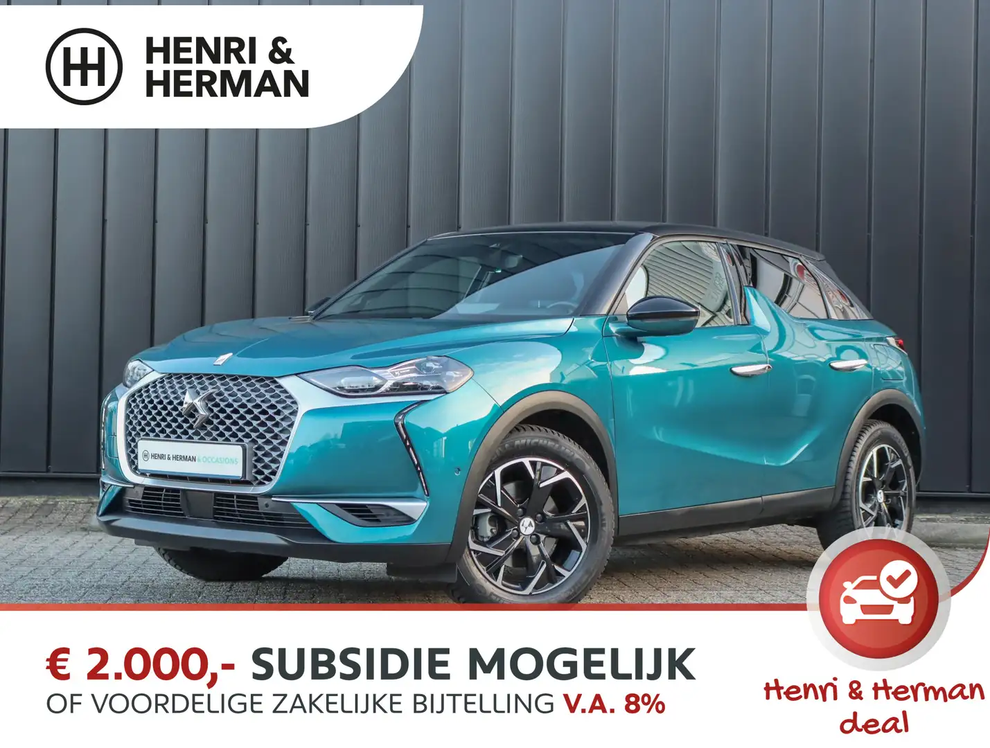DS Automobiles DS 3 Crossback E-Tense So Chic 50kWh (1ste eig./LED/Keyless/Apple Blue - 1