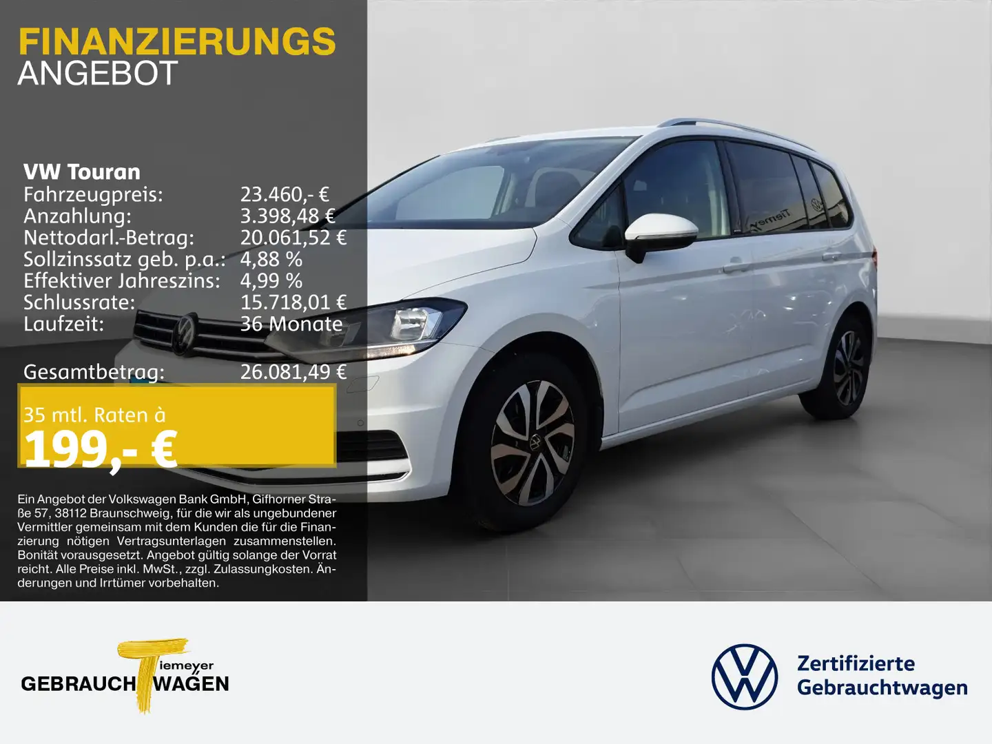 Volkswagen Touran 1.5 TSI DSG ACTIVE AHK NAVI PDC LM Weiß - 1