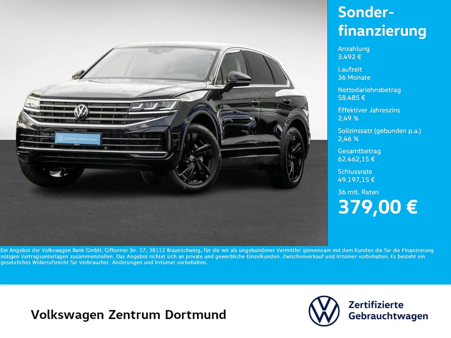 Volkswagen Touareg V6 ELEGANCE NEUESMODELL STANDHZ CAM LM20 Nero - 1
