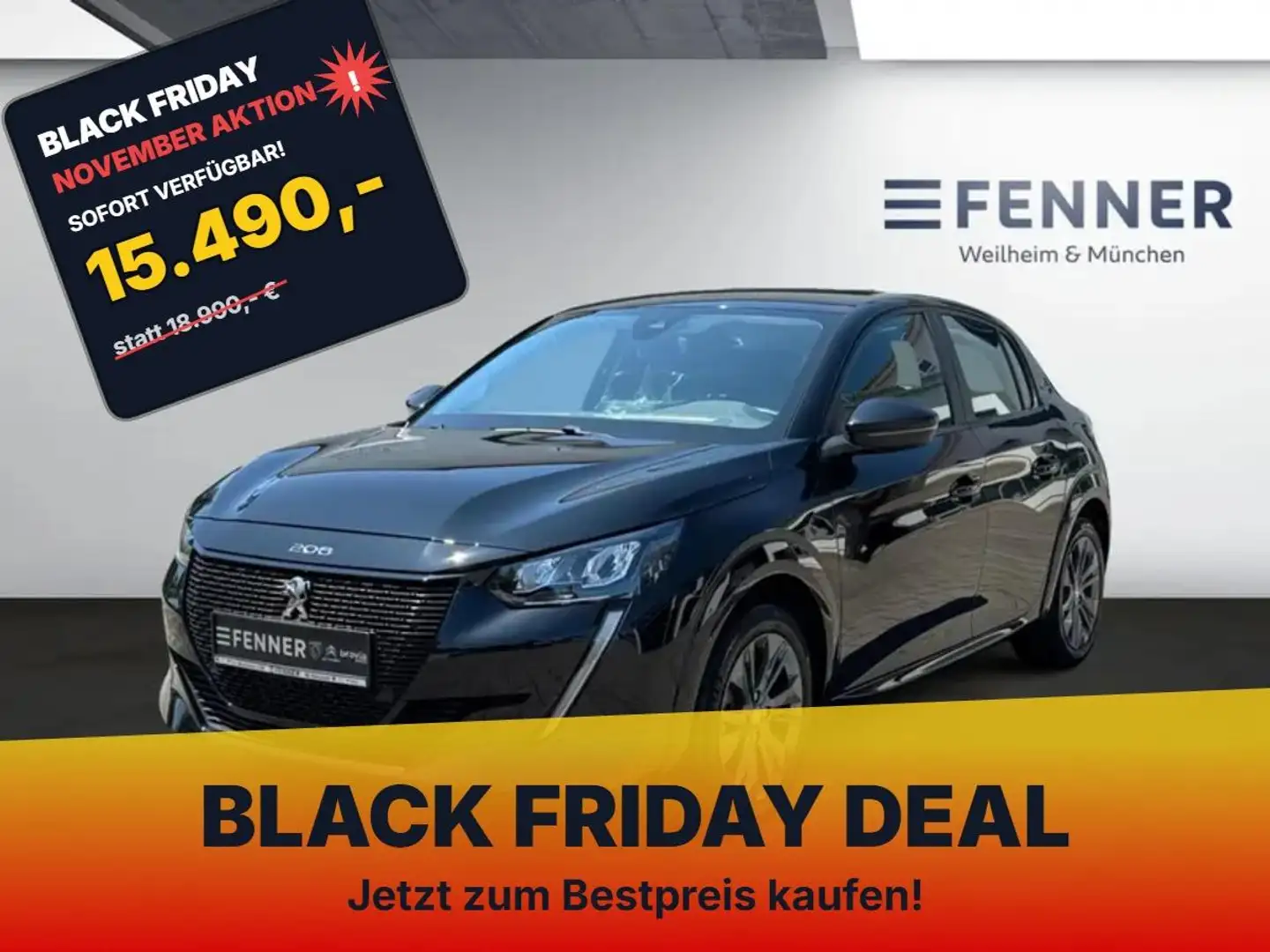 Peugeot 208 e- Active Pack + SHZ-Navi-AppleCarPlay + Noir - 1