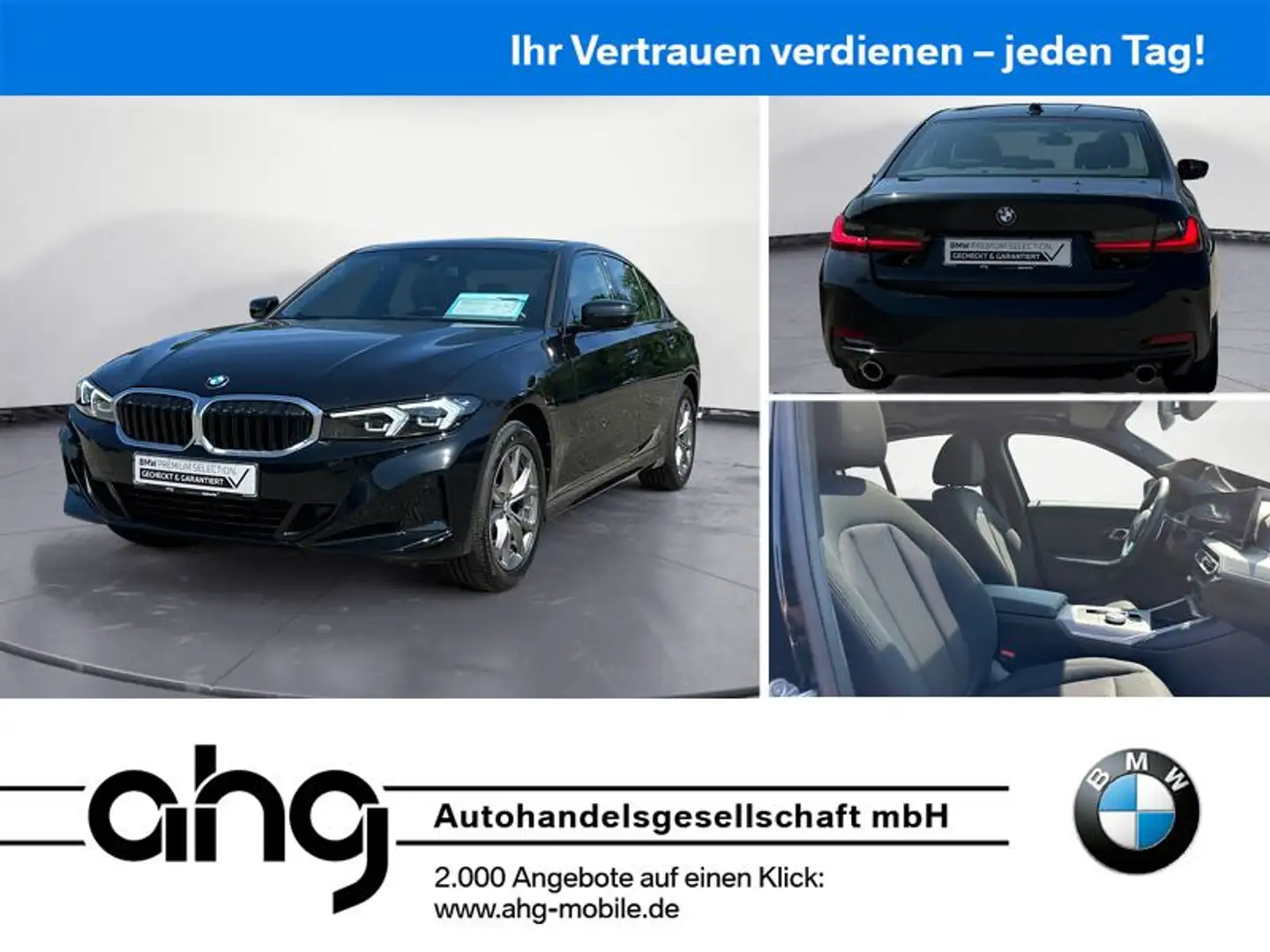 BMW 318 i Klimaaut. Glasdach PDC LM 17' Steptronic Zwart - 1
