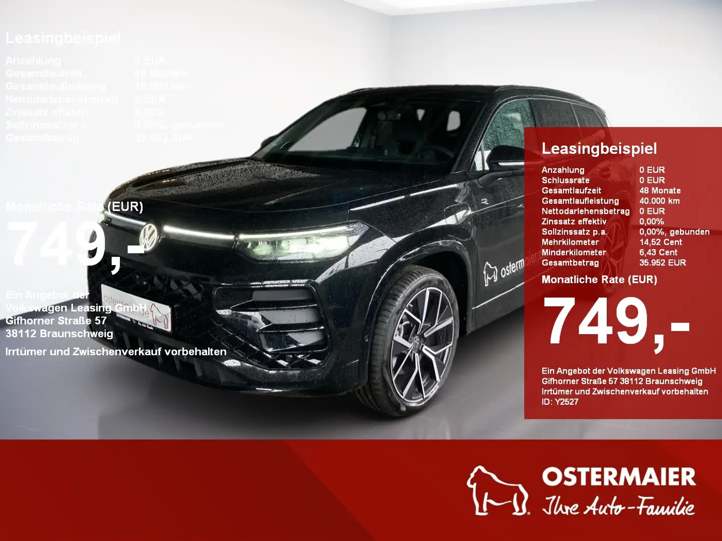 Volkswagen Tayron R-LINE 1.5l eHYBRID 272PS.DSG.LED.NAVI.PANO.AHK.HU Noir - 1