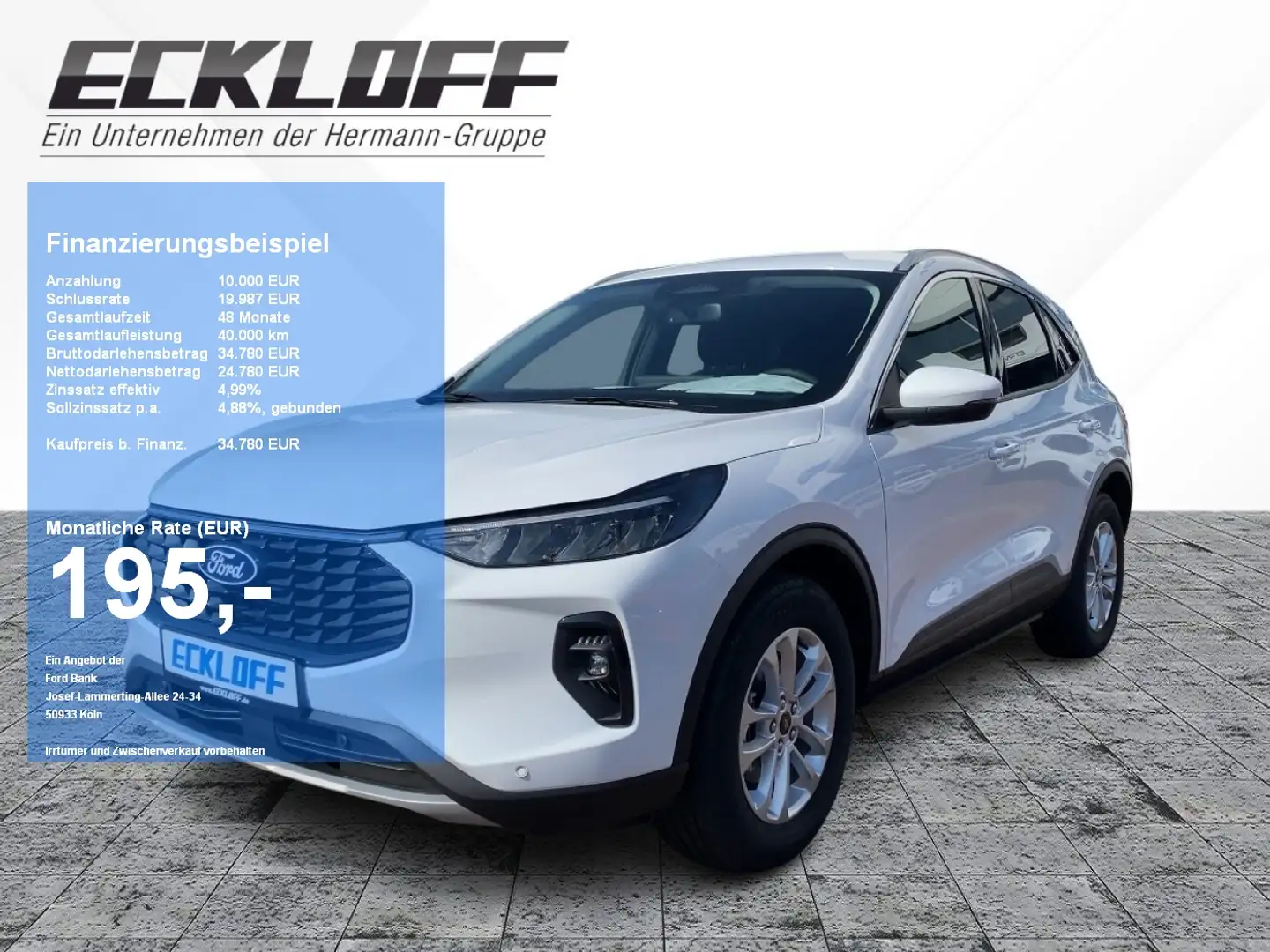 Ford Kuga 1.5 EcoBoost Titanium *LED*AHK*NAVI*4xSHZ Weiß - 1