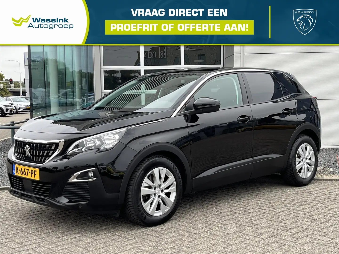 Peugeot 3008 1.2 PureTech 130pk Automaat Premium | Navigatie | Zwart - 1