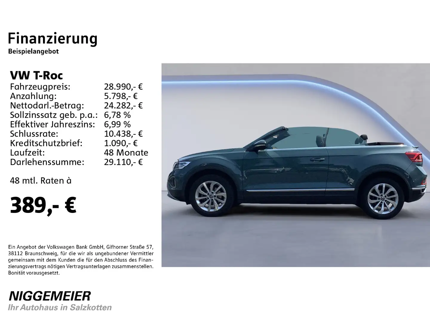 Volkswagen T-Roc Cabrio 1.5TSI DSG STYLE NAVI+LED+KAMERA+AC Bleu - 2