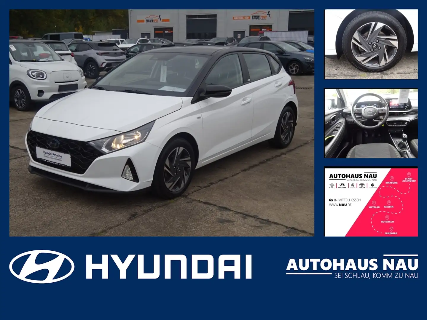 Hyundai i20 1.0  Intro Edition Inspektionspaket BigDeal! Weiß - 1