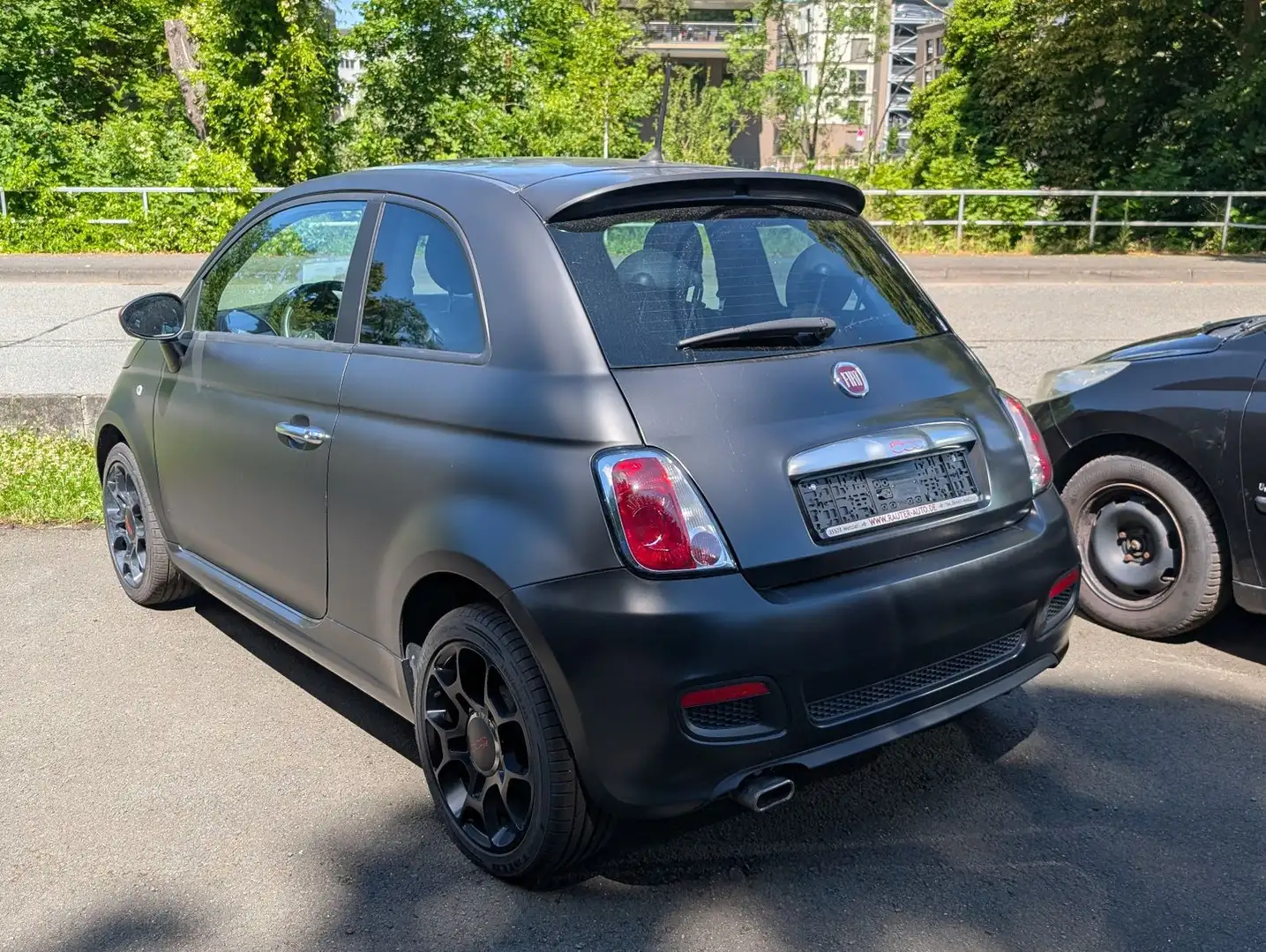 Fiat 500 S SPORT MATT SCHWARZ nur 59tKM Zahnriem. NEU Zwart - 2
