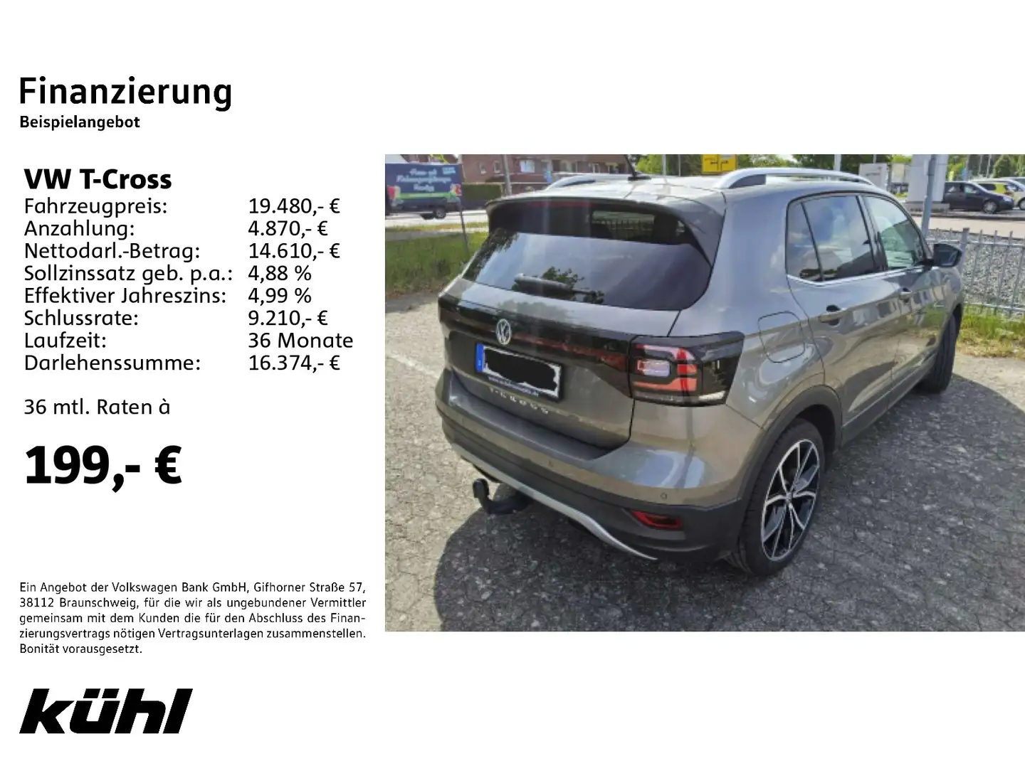 Volkswagen T-Cross 1.0 TSI DSG Style LED ACC AHK Grijs - 2