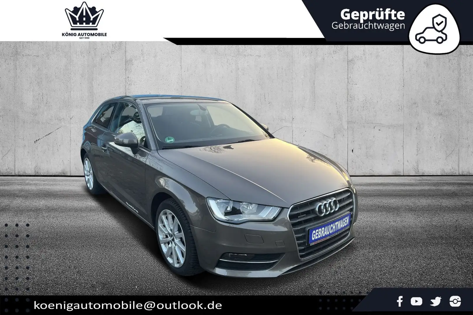 Audi A3 1.8 TFSI S-tronic quattro / PDC / SHZ / 17'LM Gris - 2