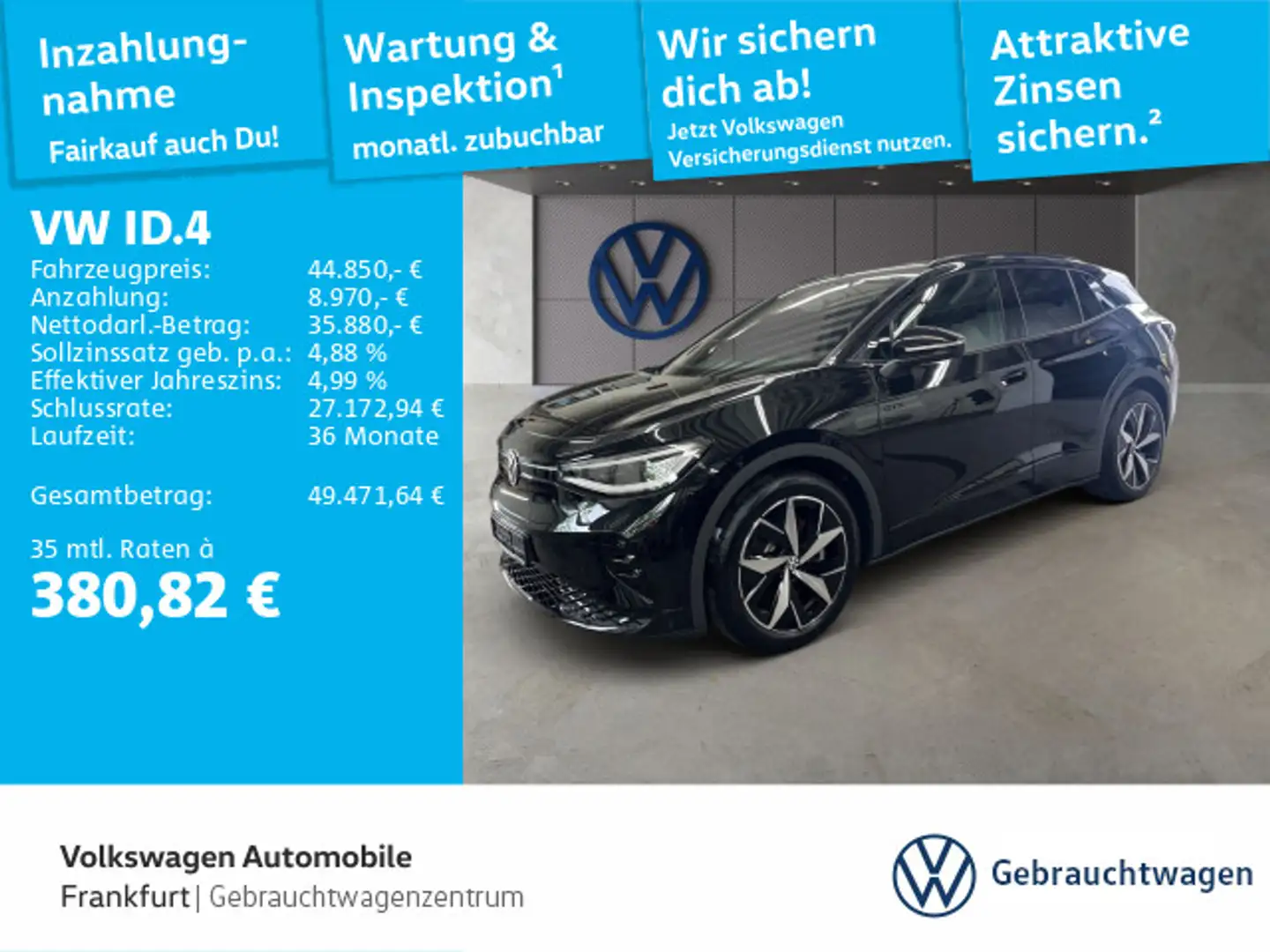 Volkswagen ID.4 GTX 4Motion Navi IQ.Light DAB+ FrontAssist Noir - 1