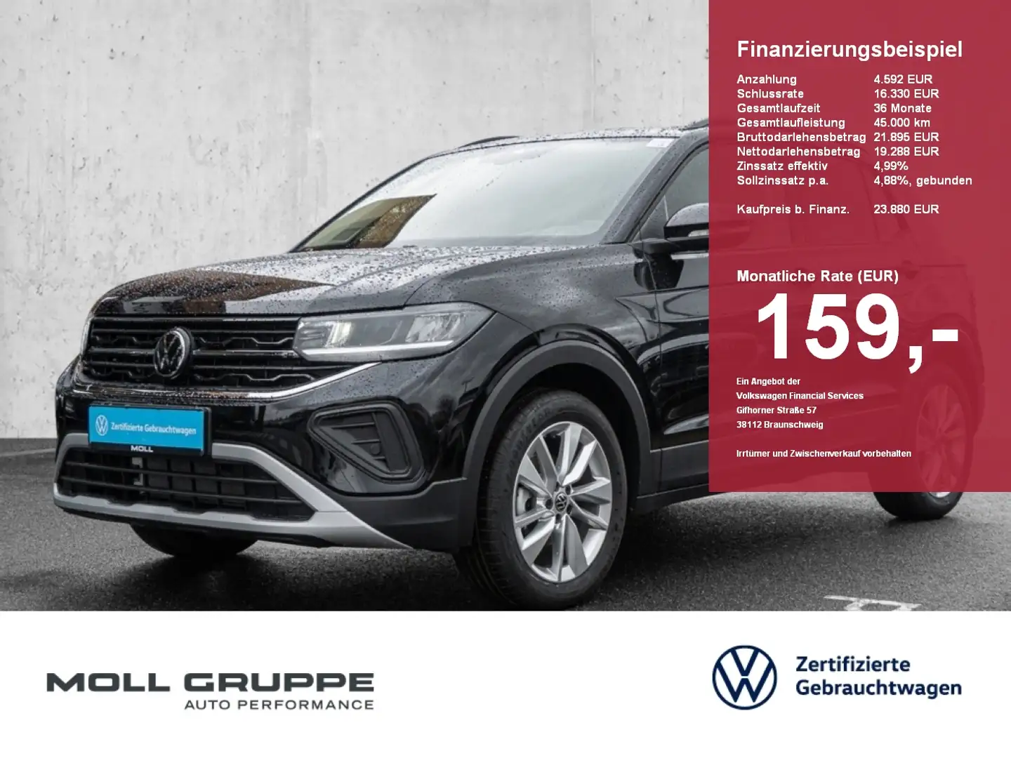 Volkswagen T-Cross 1.0 TSI Life LED ALU PDC APP Negro - 1