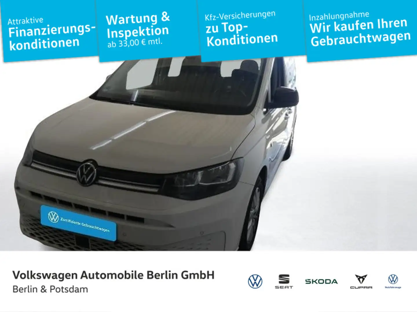 Volkswagen Caddy 1.5 TSI DSG Life Navi Klima SHZ PDC AHK Blanc - 1