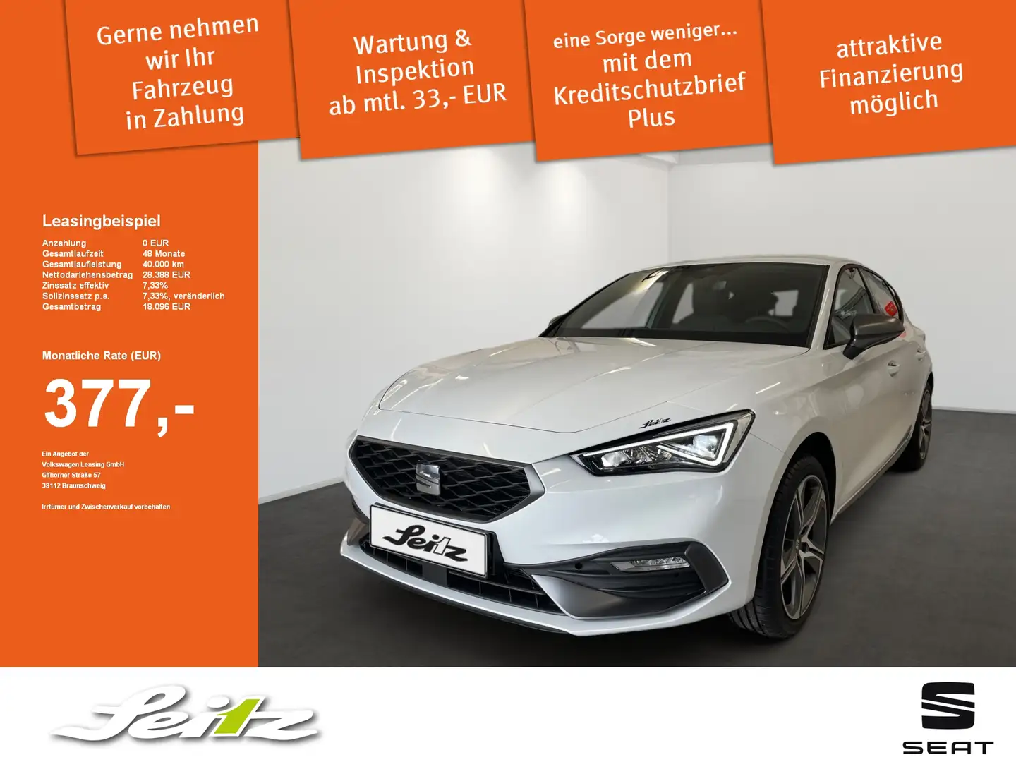 SEAT Leon 1.5 TSI FR Plus *AHK*NAVI*KAMERA*LED* Weiß - 1