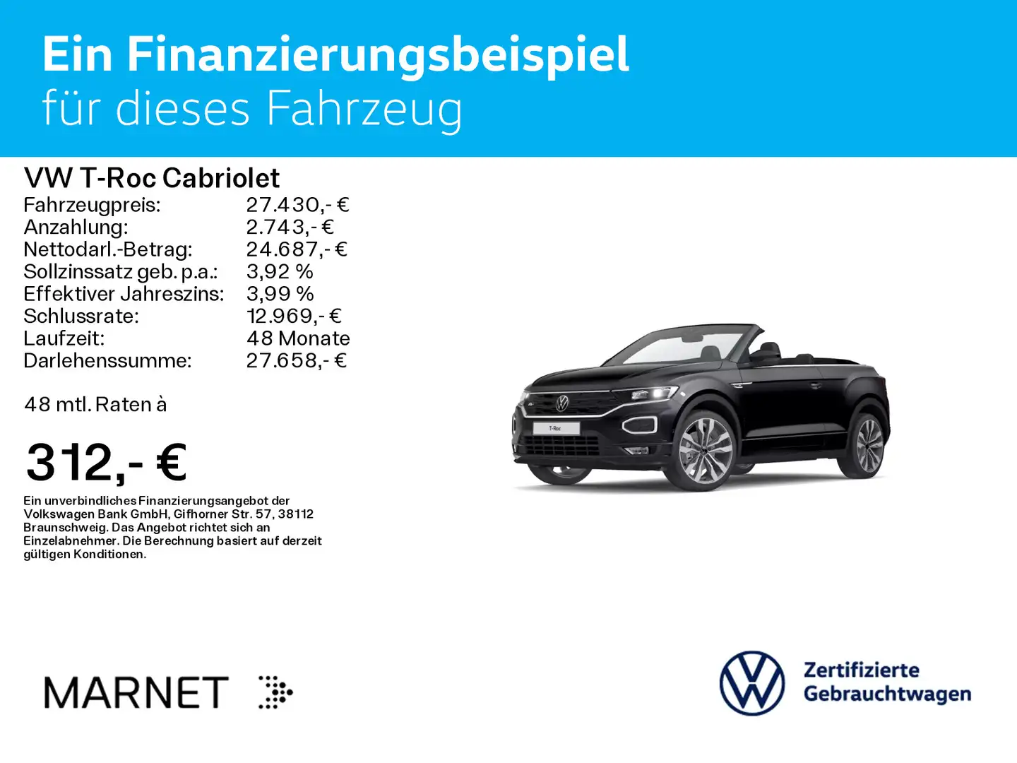 Volkswagen T-Roc 1.5 TSI DSG R-LINE*LED*DIGITAL*N Schwarz - 2