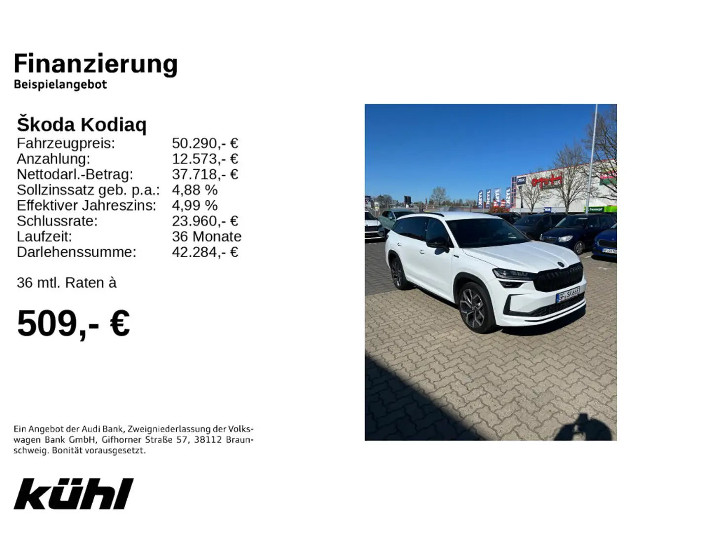 Skoda Kodiaq 1.5 TSI iV DSG 110 KW Sportline AHK/Navi/ Weiß - 2